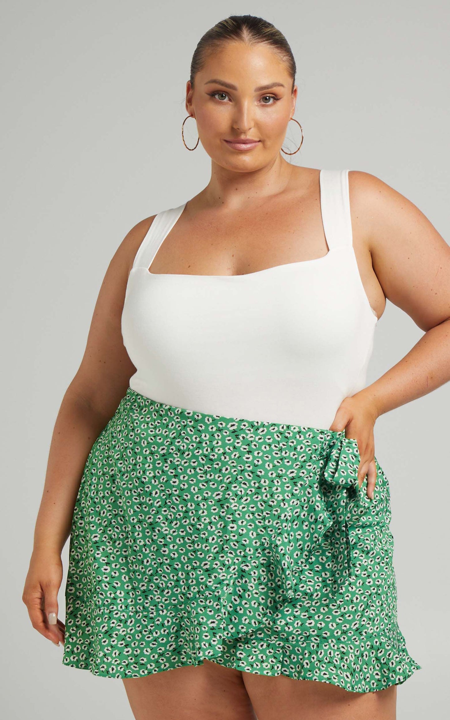 Arlynn Wrap mini skirt in Green