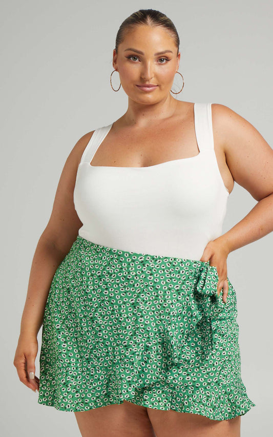 Arlynn Wrap mini skirt in Green