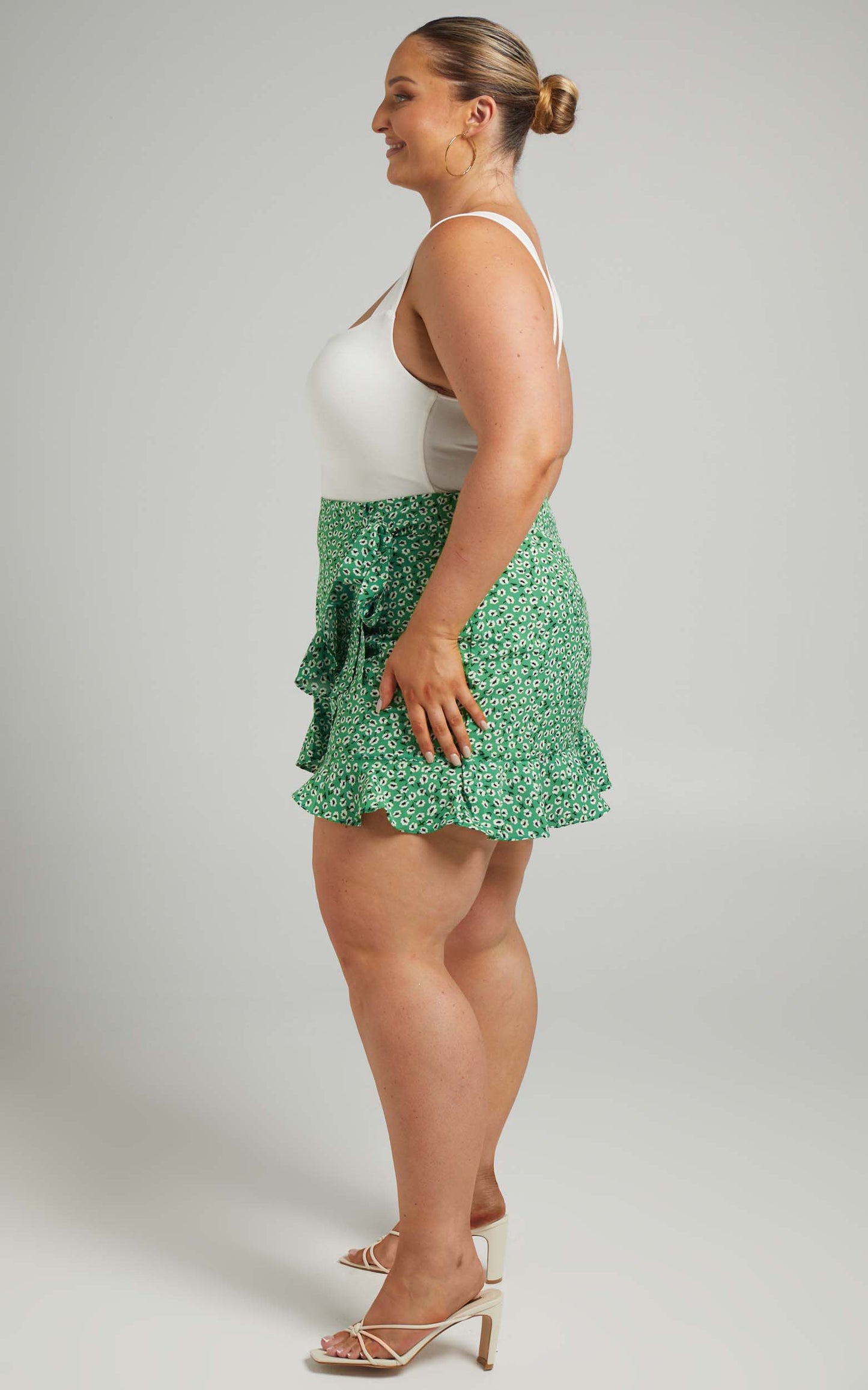 Arlynn Wrap mini skirt in Green