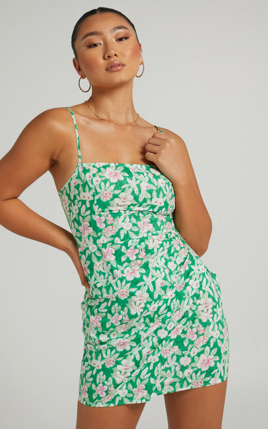 Dorelia wrap mini dress in Green