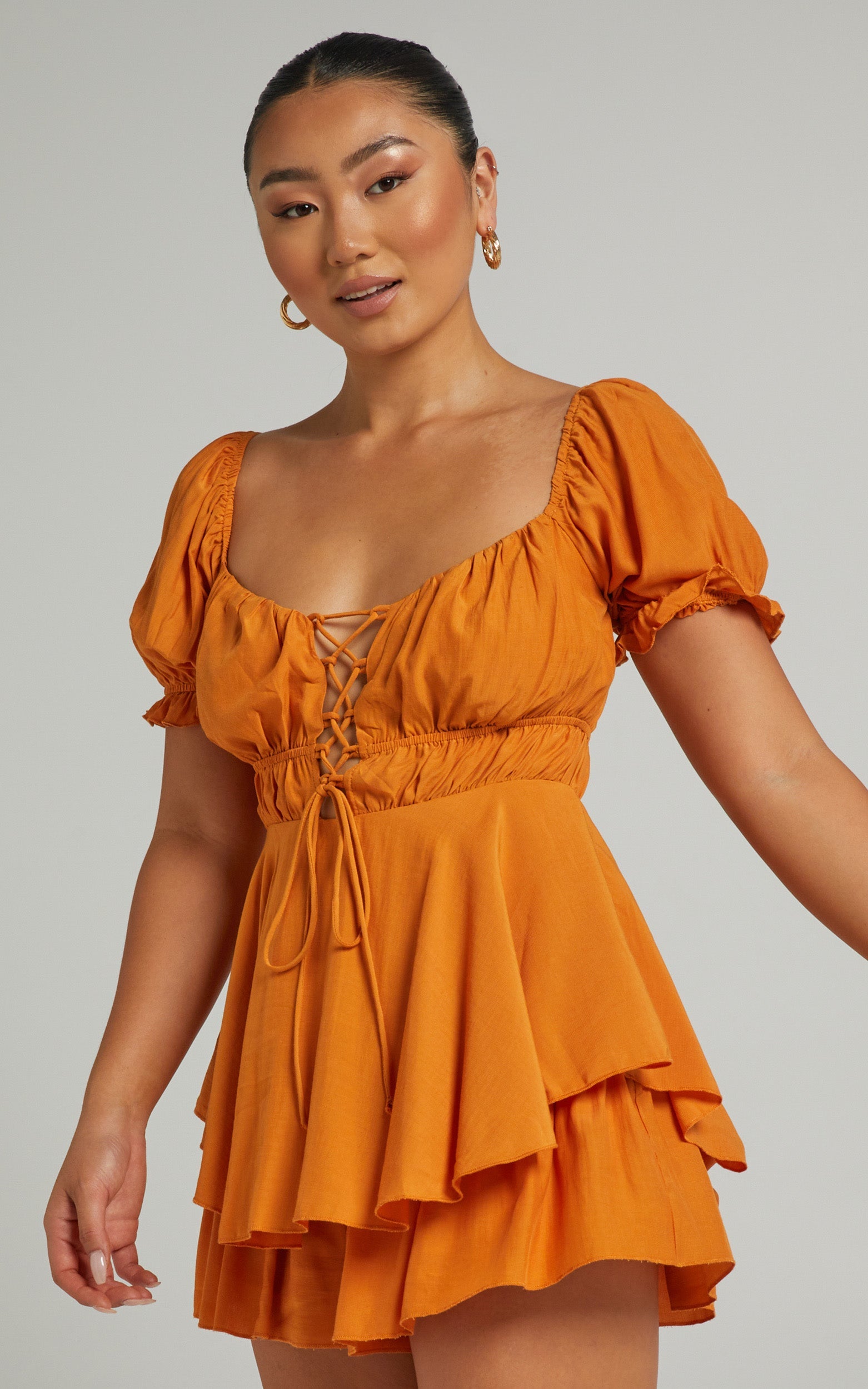 Carmeline Playsuit in Orange