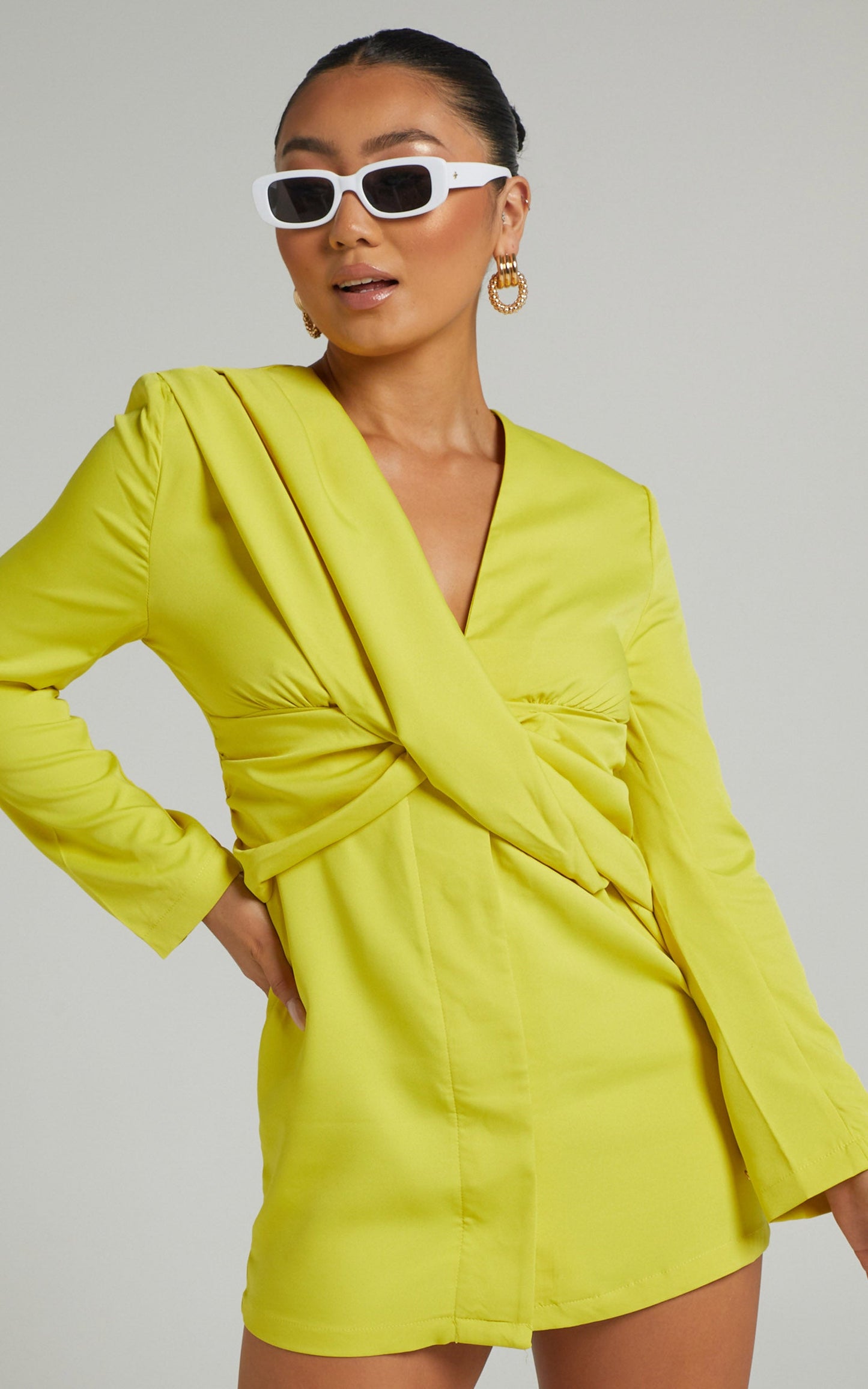 Karalea Mini Dress in Chartreuse