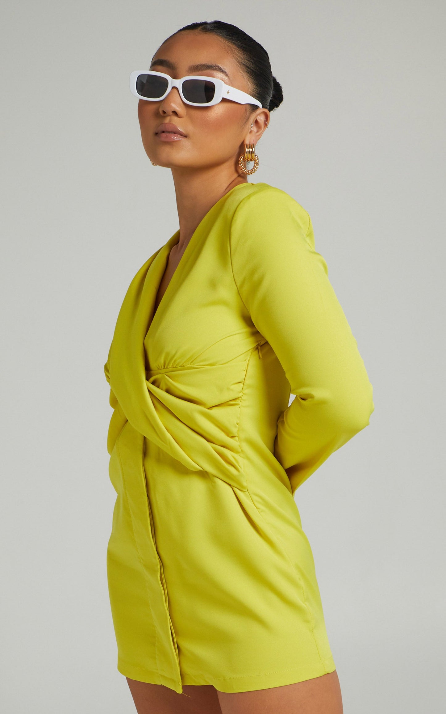 Karalea Mini Dress in Chartreuse