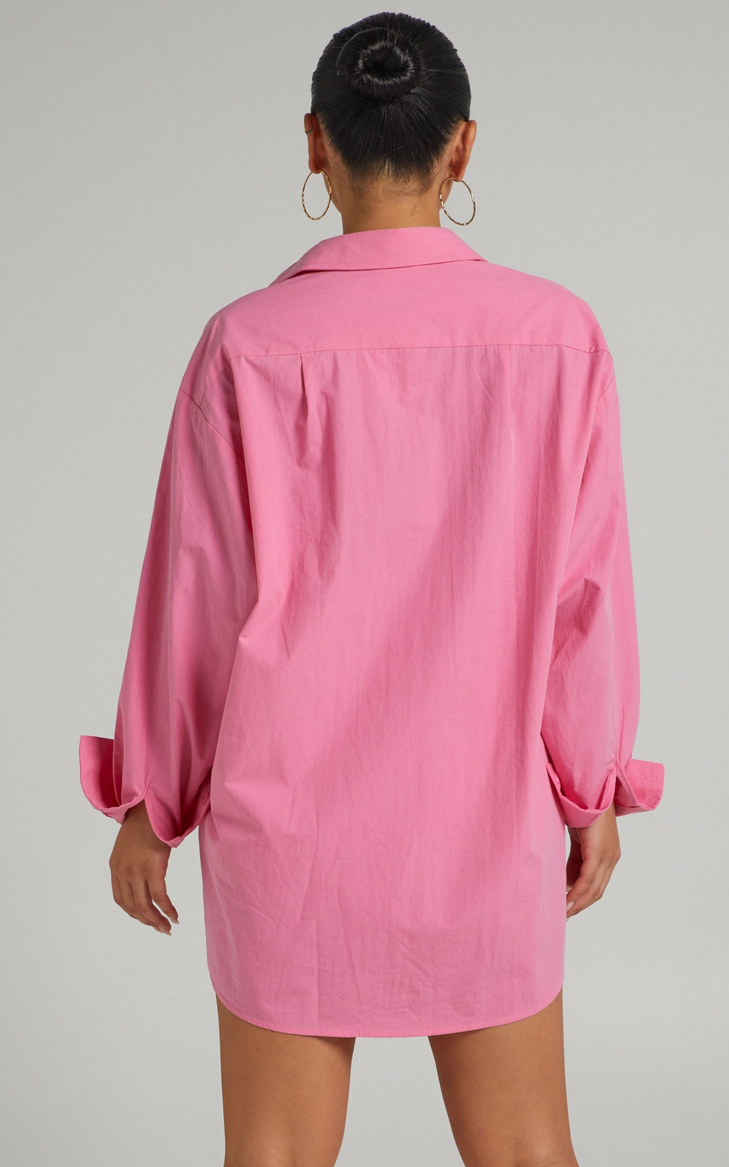 Harriet Shirt - Oversized Sleeve Button Up Shirt in Pink