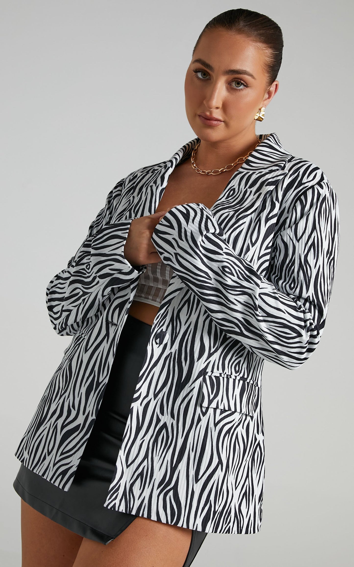 Robbia Blazer in Zebra Print