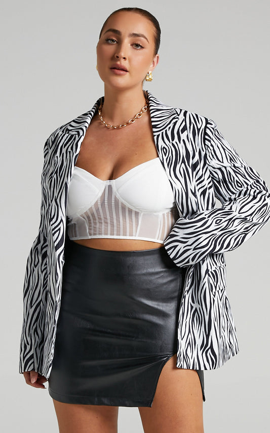 Robbia Blazer in Zebra Print