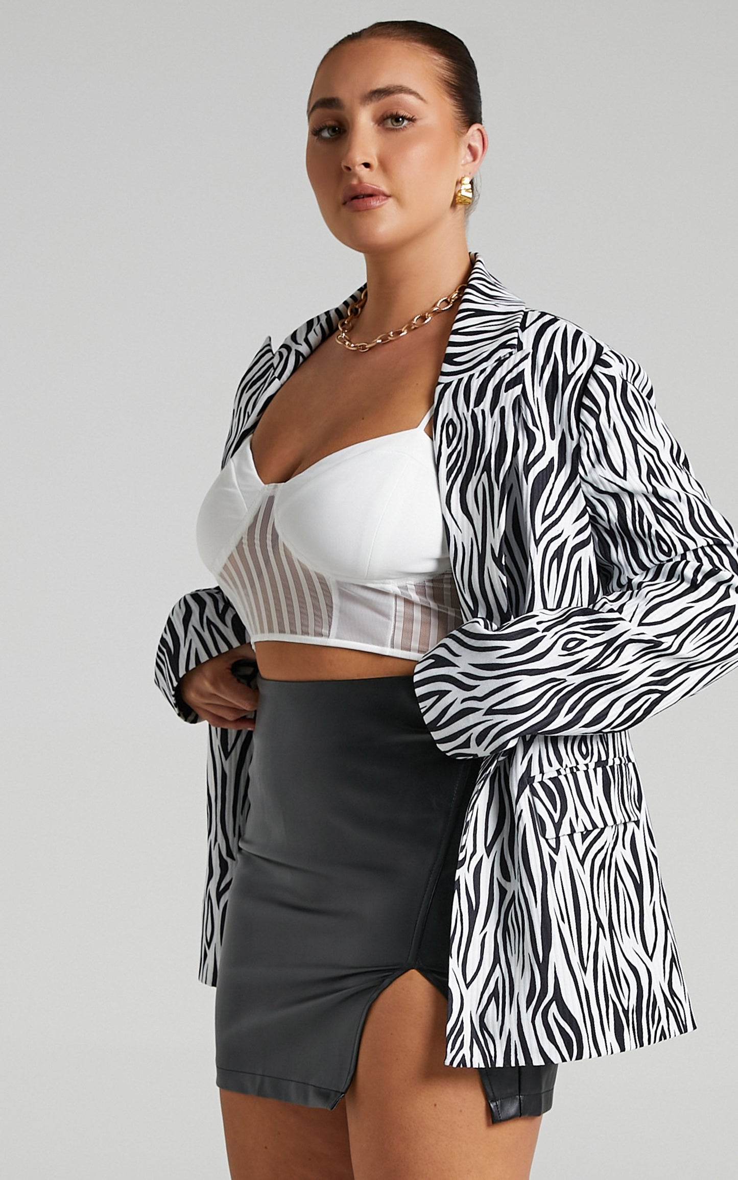 Robbia Blazer in Zebra Print