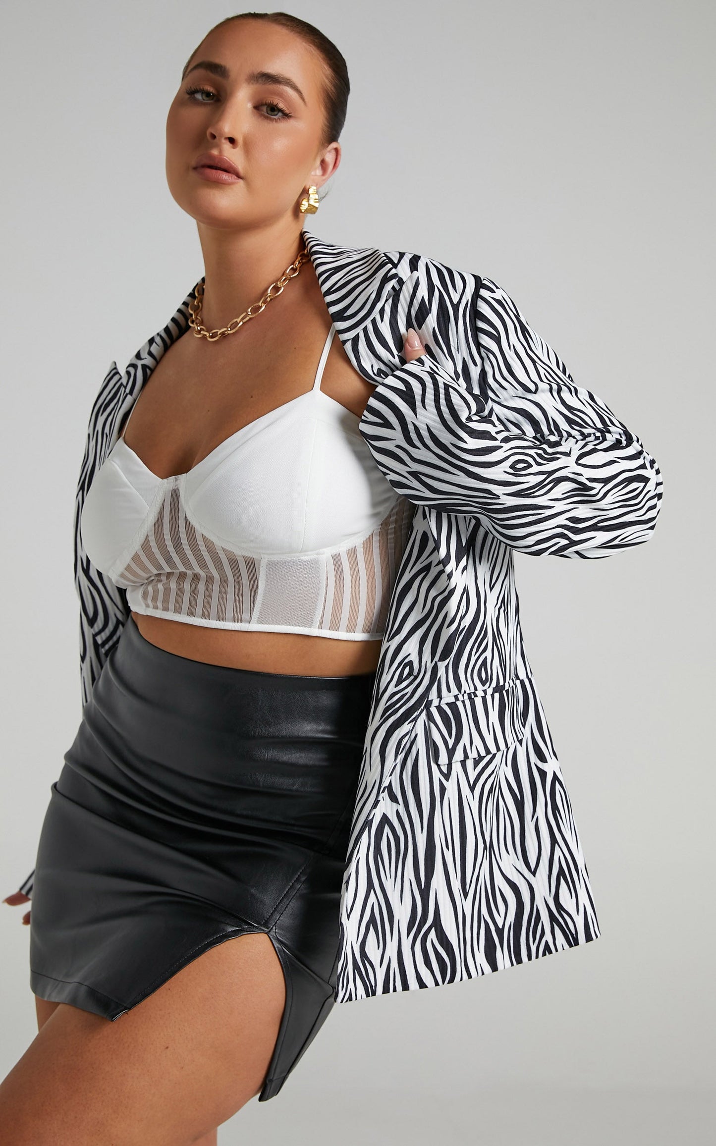 Robbia Blazer in Zebra Print