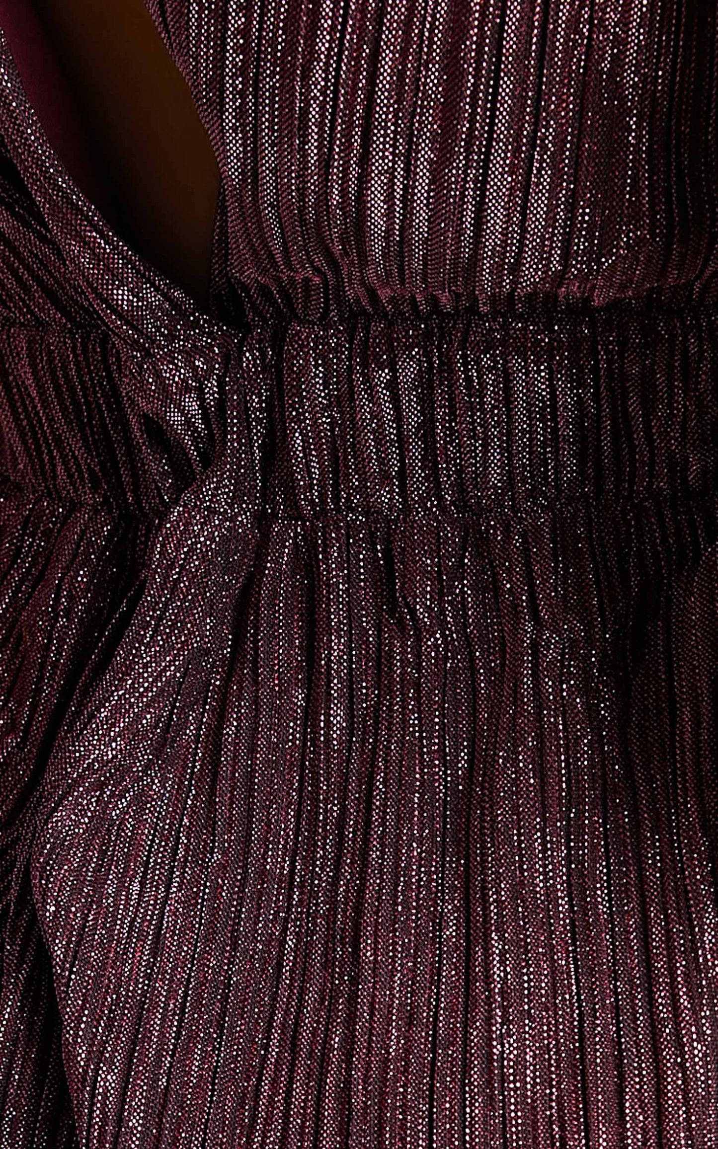 Roellah Jumpsuit - Lurex Plisse Sleeveless Palazzo Jumpsuit in Plum