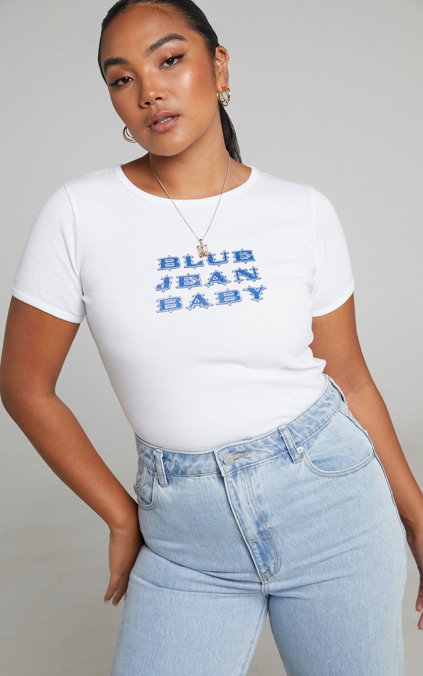 Rolla's - Blue Jean Tight Rib Tee in White