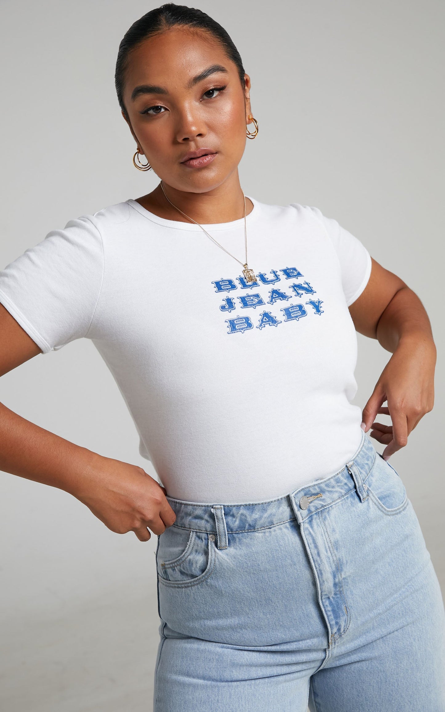Rolla's - Blue Jean Tight Rib Tee in White