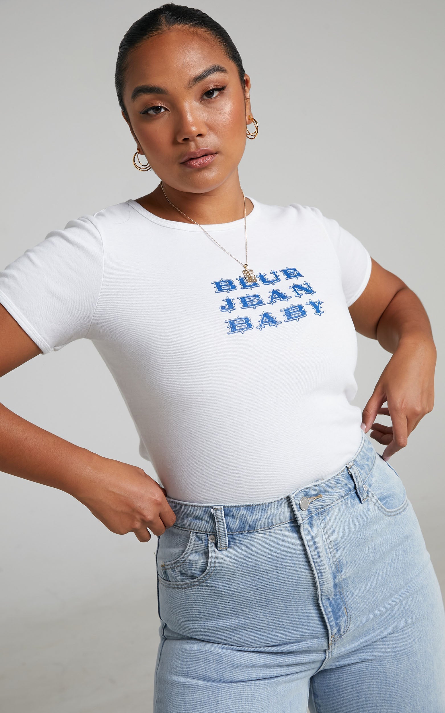 Rolla's - Blue Jean Tight Rib Tee in White