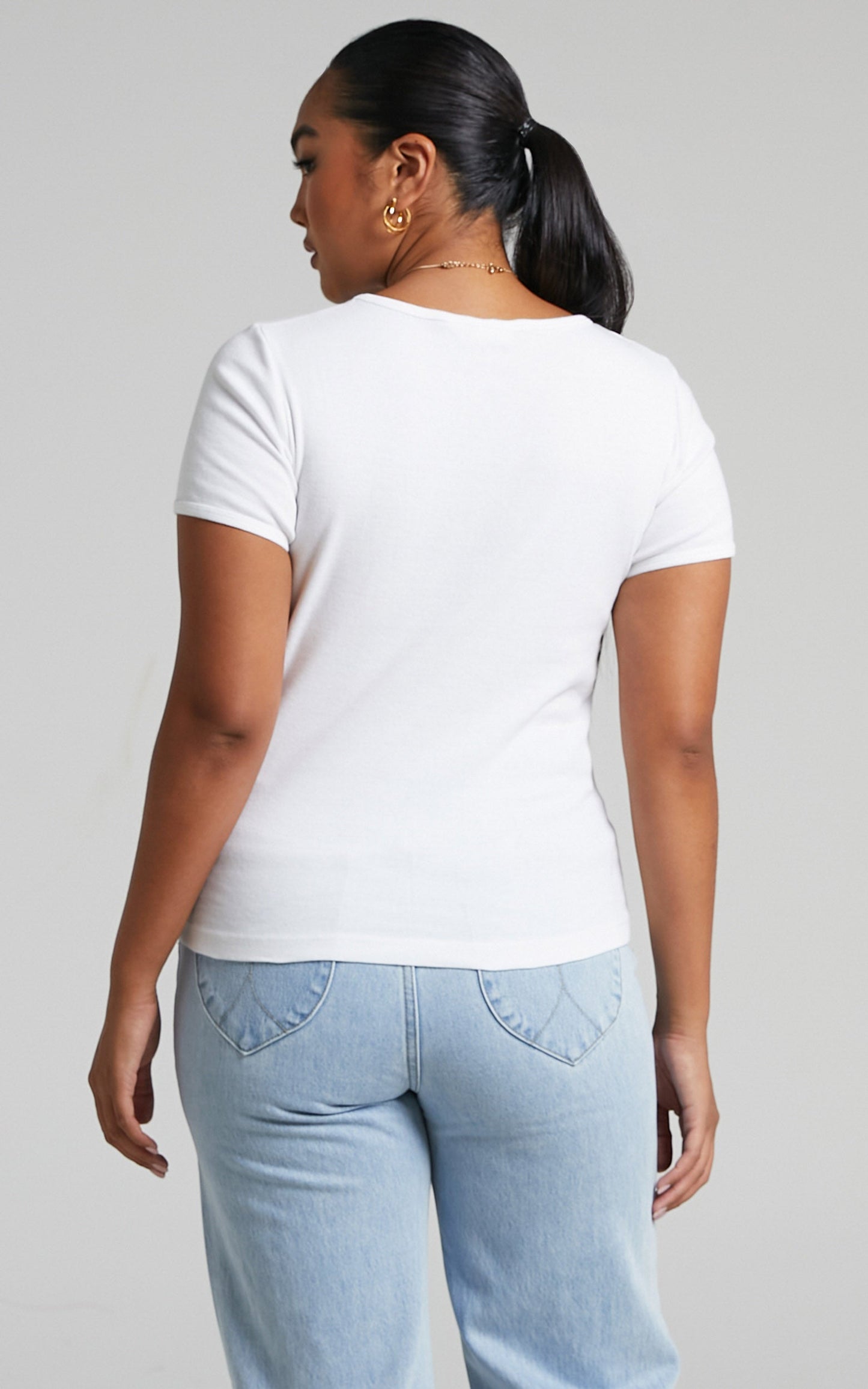 Rolla's - Blue Jean Tight Rib Tee in White