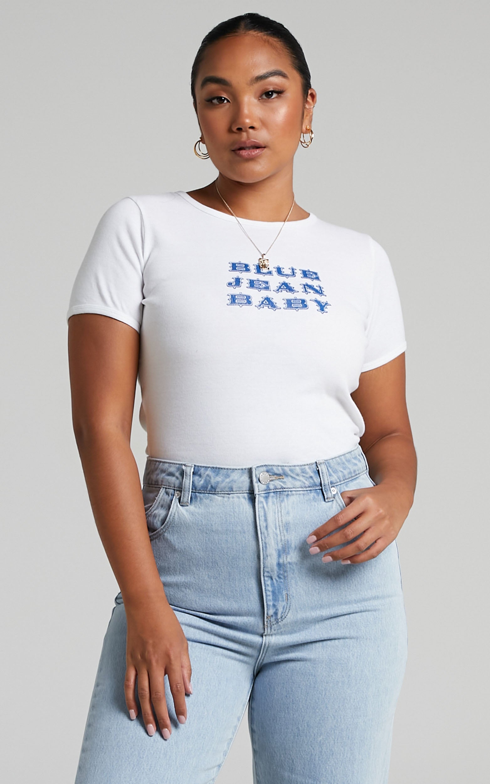 Rolla's - Blue Jean Tight Rib Tee in White