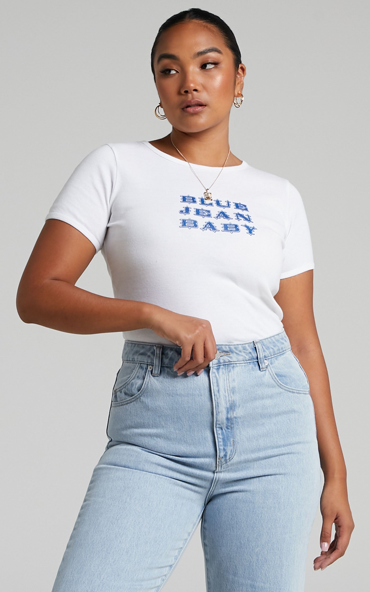 Rolla's - Blue Jean Tight Rib Tee in White