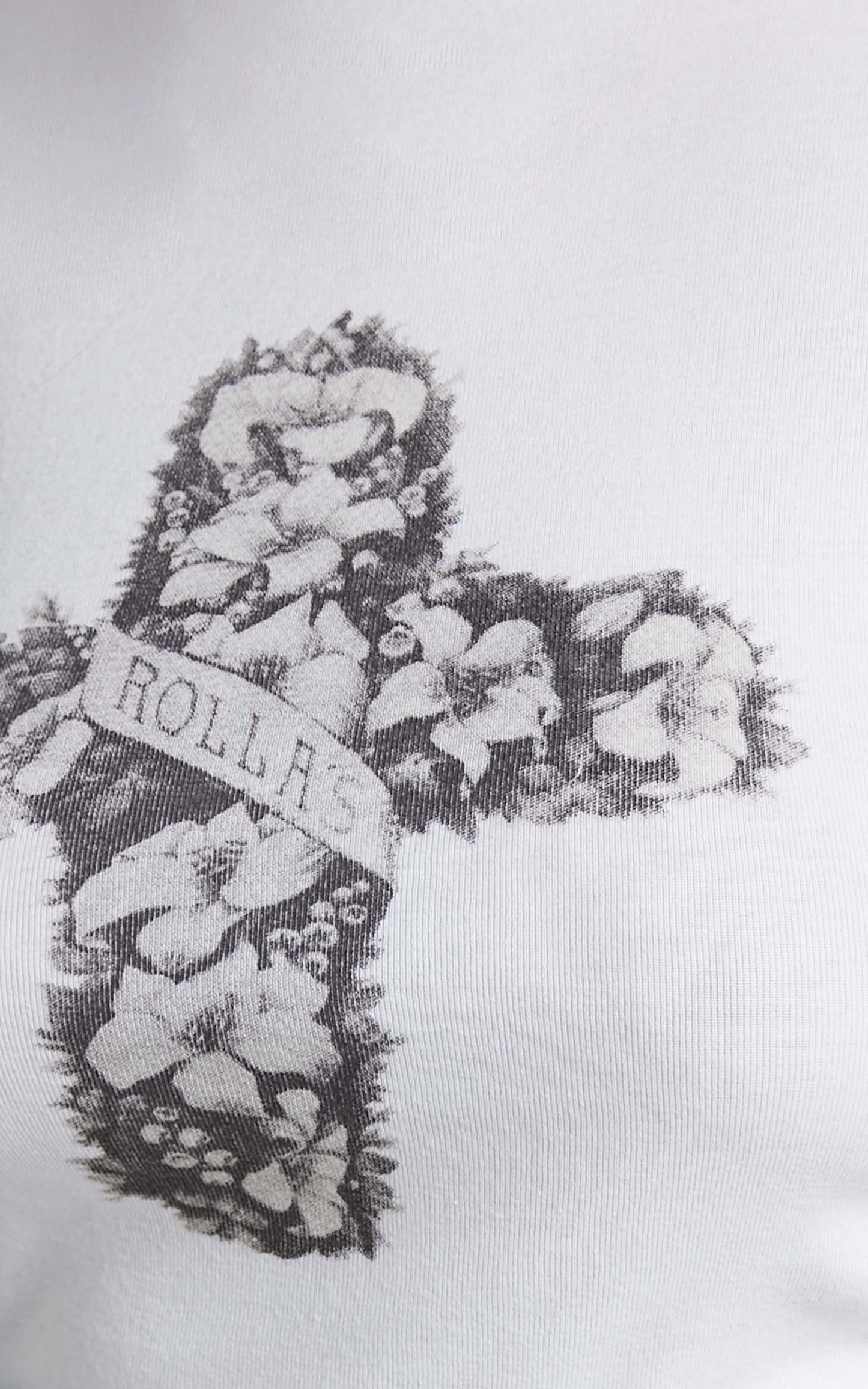 Rolla's - FLORAL CROSS TIGHT RIB TEE in White