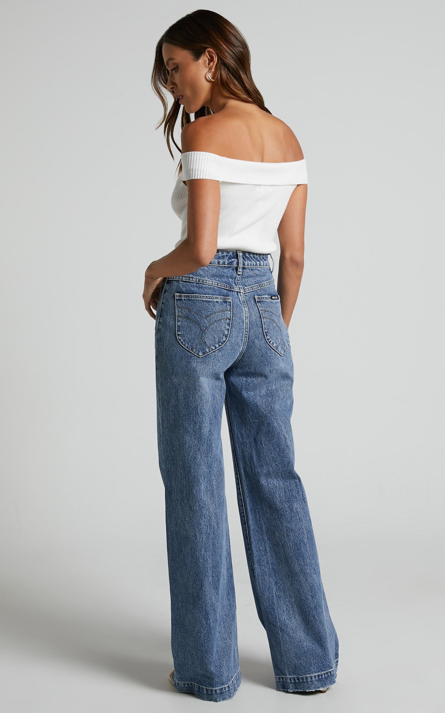 Rolla's - Sailor Jean Long Janet Recycled in Mid Vintage Blue
