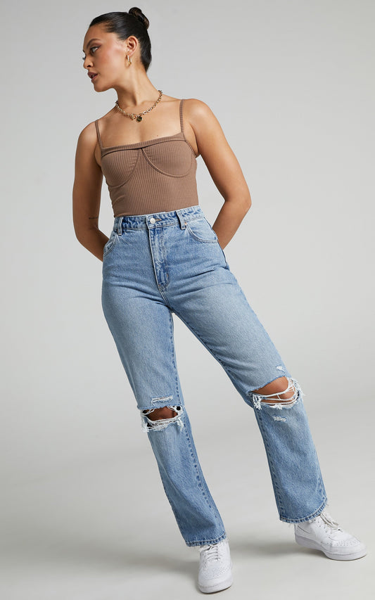 Rolla's - Original Straight Jean in Byron Worn Organic