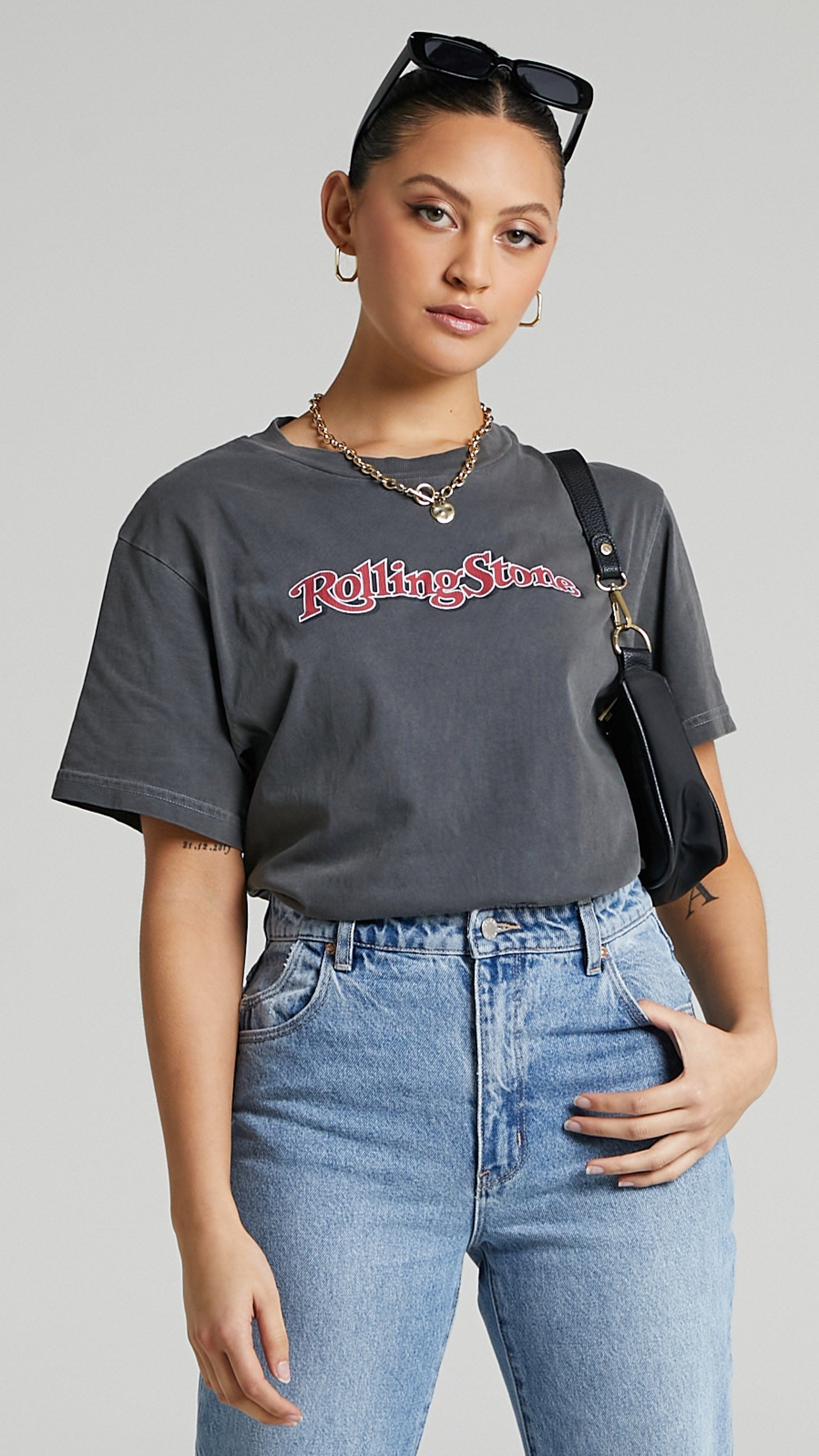 Rolla's - Rolling Stone 1981 Tomboy Tee in Washed Black