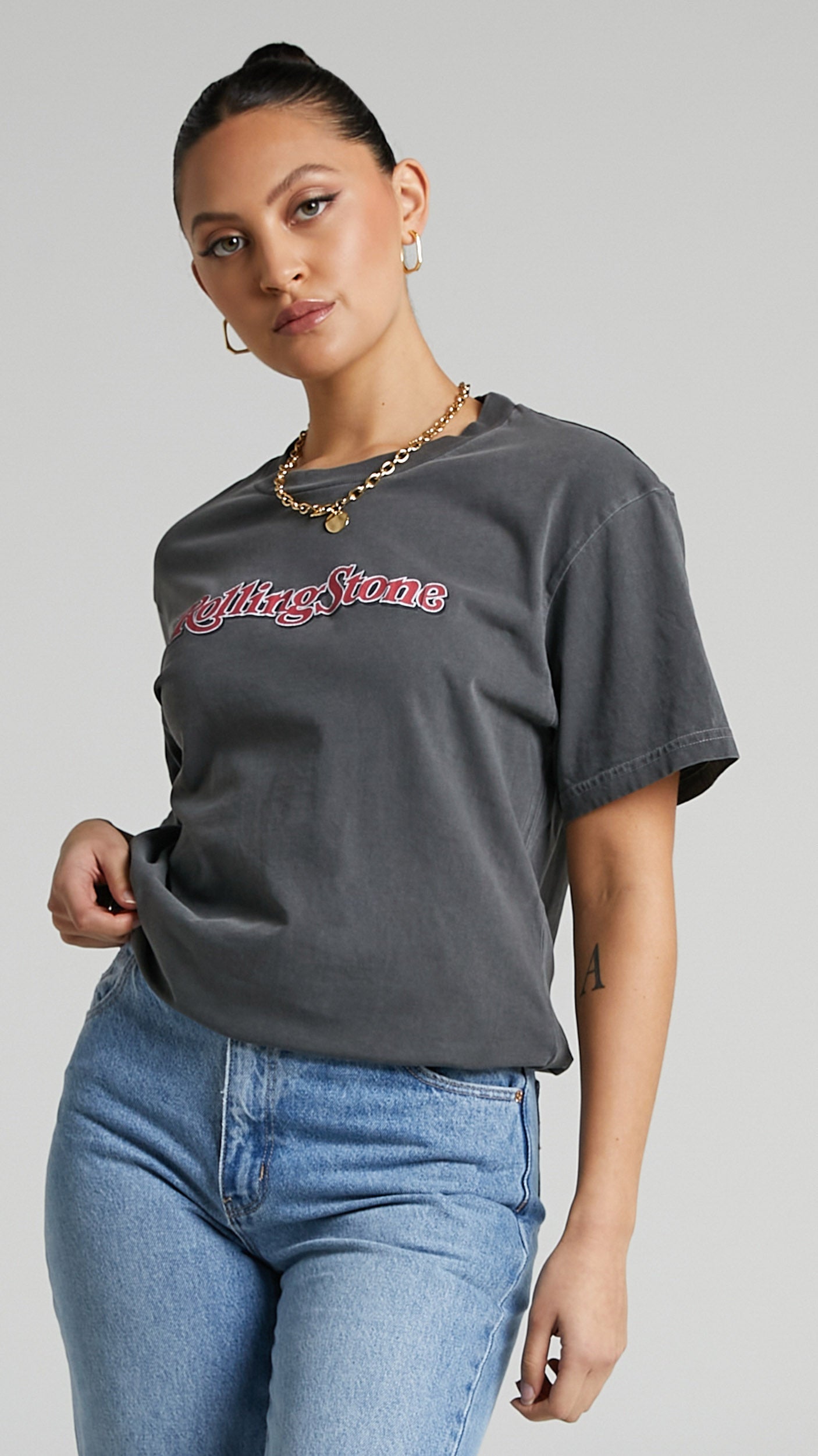 Rolla's - Rolling Stone 1981 Tomboy Tee in Washed Black
