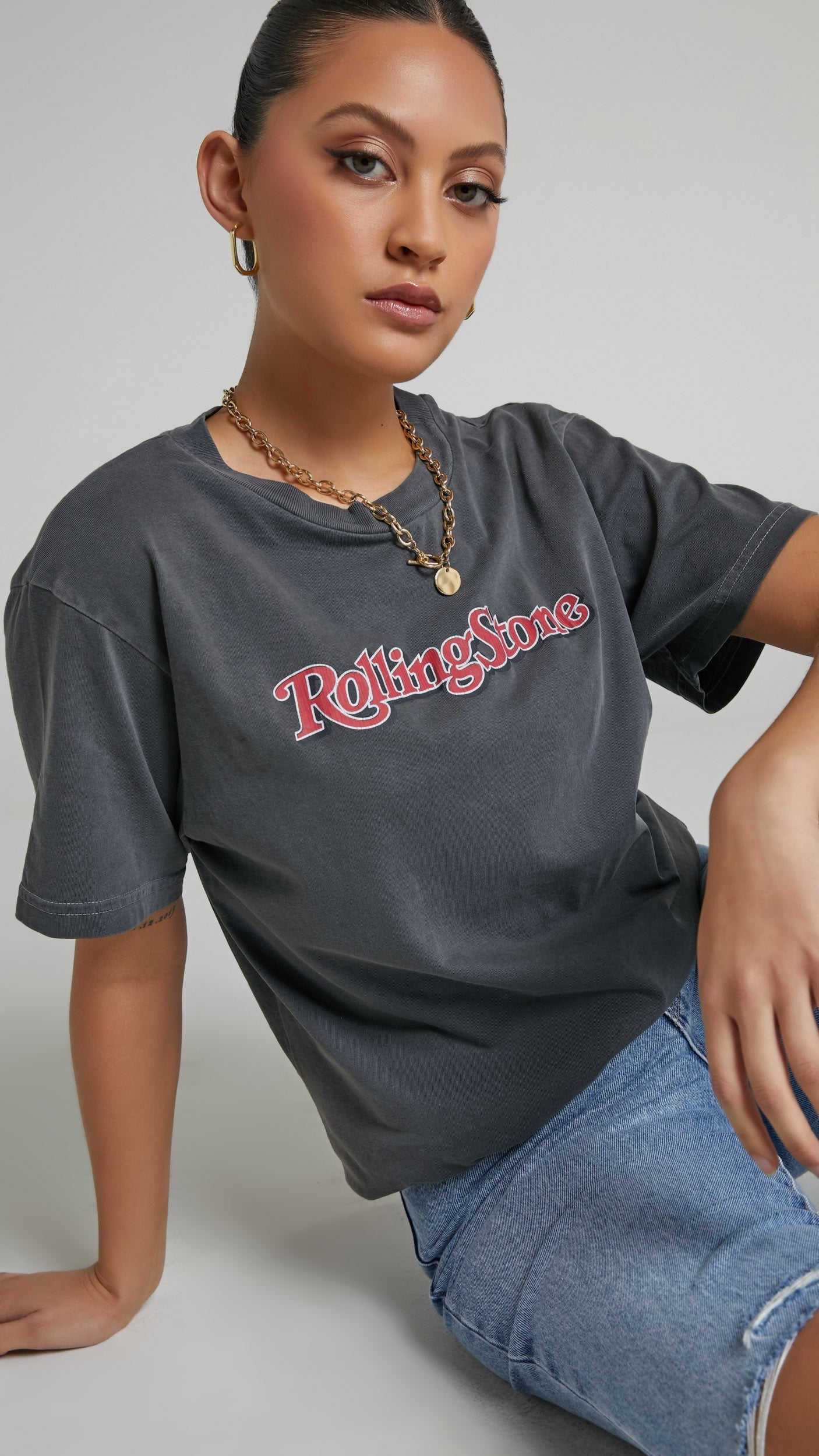 Rolla's - Rolling Stone 1981 Tomboy Tee in Washed Black