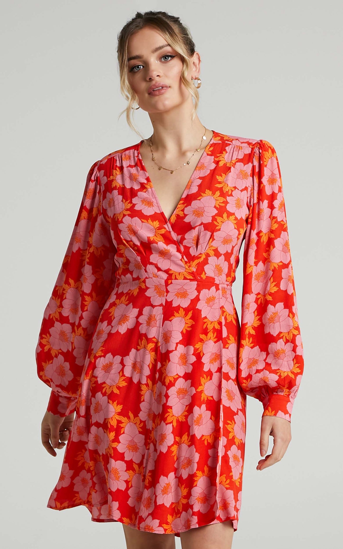 Rolla's - Romantic Datura Wrap Dress in Pink Cordial
