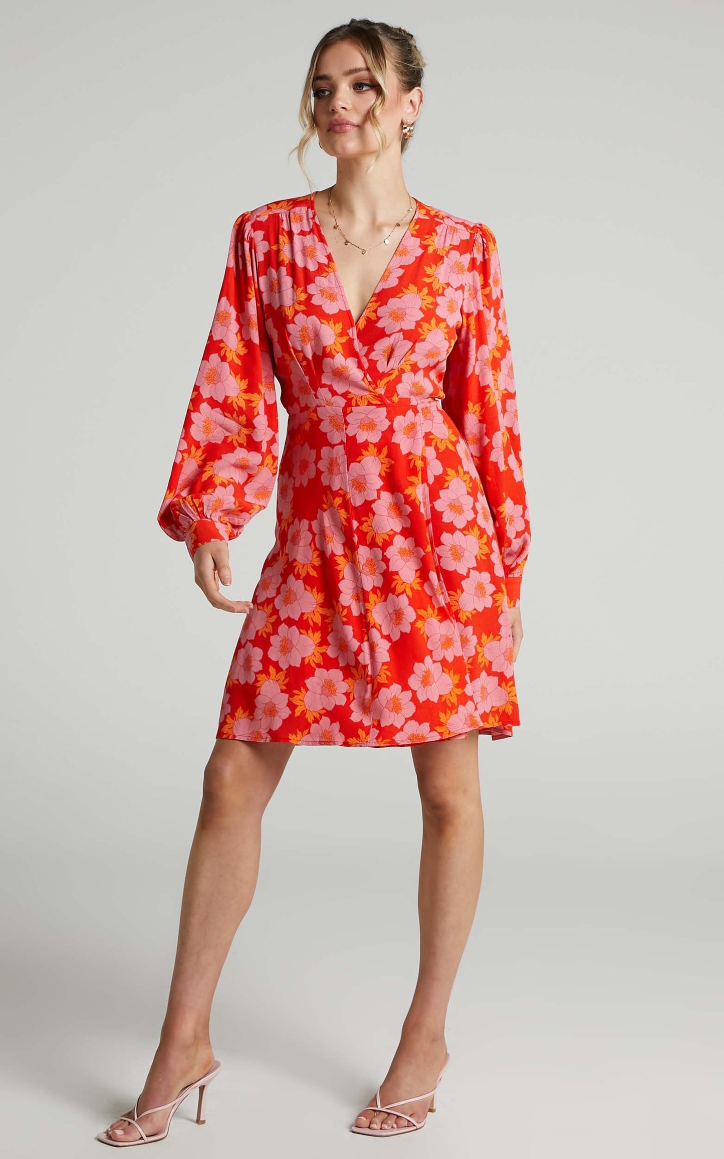 Rolla's - Romantic Datura Wrap Dress in Pink Cordial