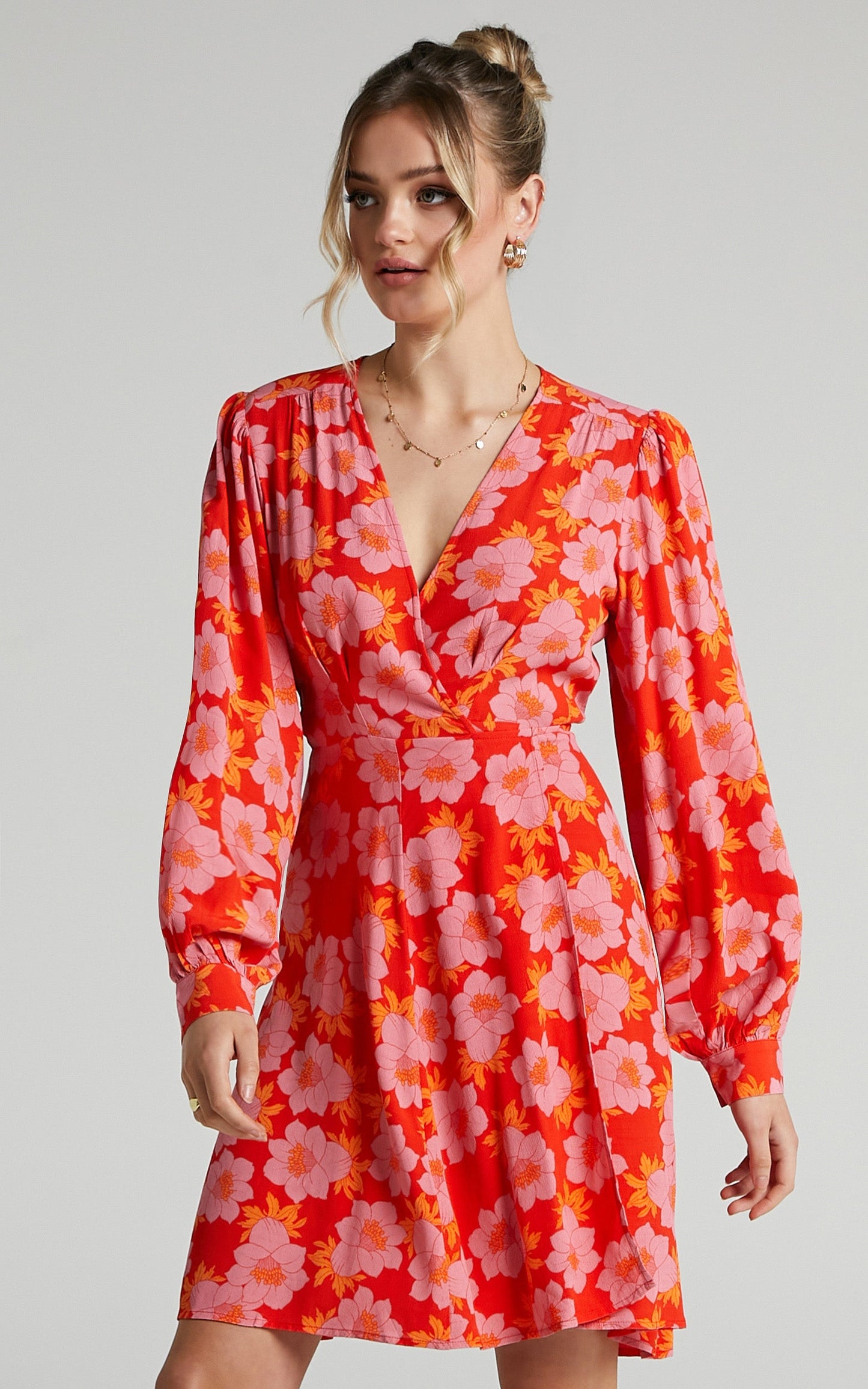 Rolla's - Romantic Datura Wrap Dress in Pink Cordial