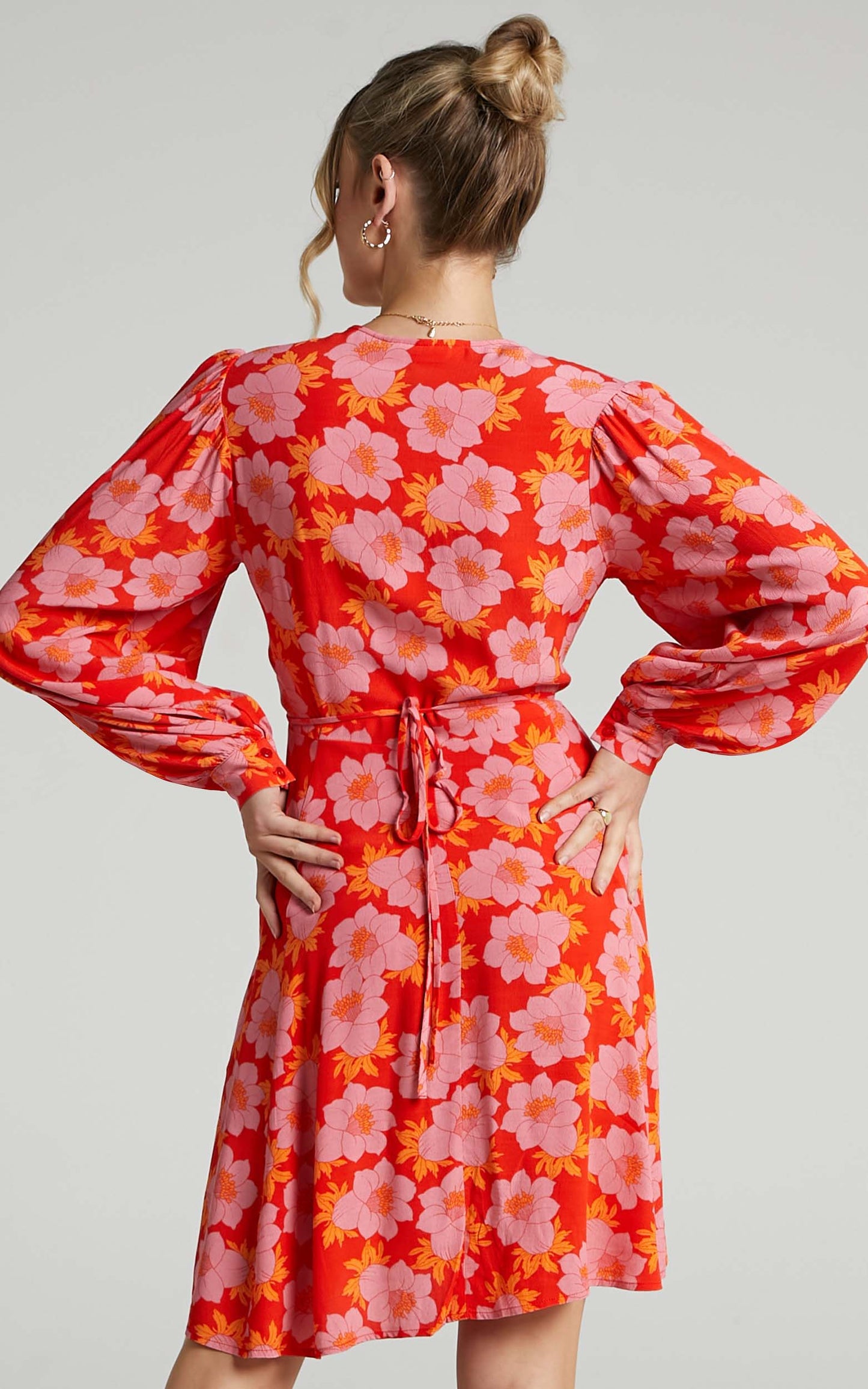 Rolla's - Romantic Datura Wrap Dress in Pink Cordial