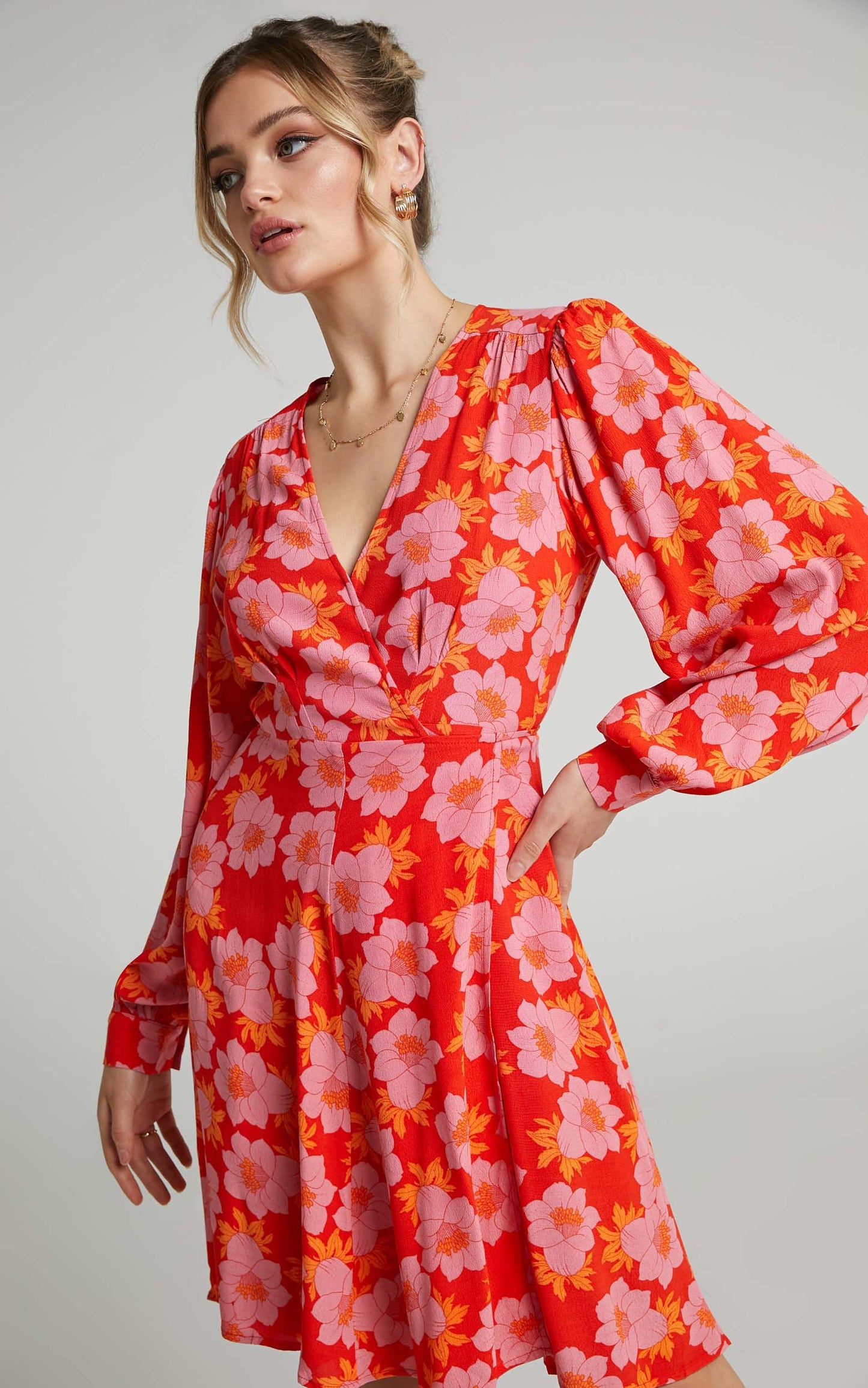 Rolla's - Romantic Datura Wrap Dress in Pink Cordial