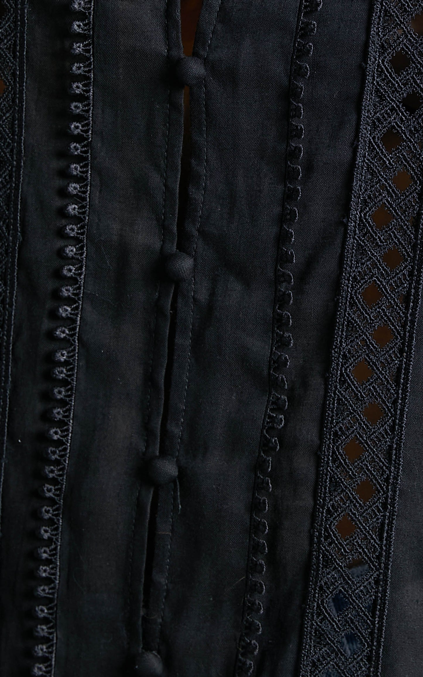 Rosalina Long Sleeve Broderie Lace Blouse in Black