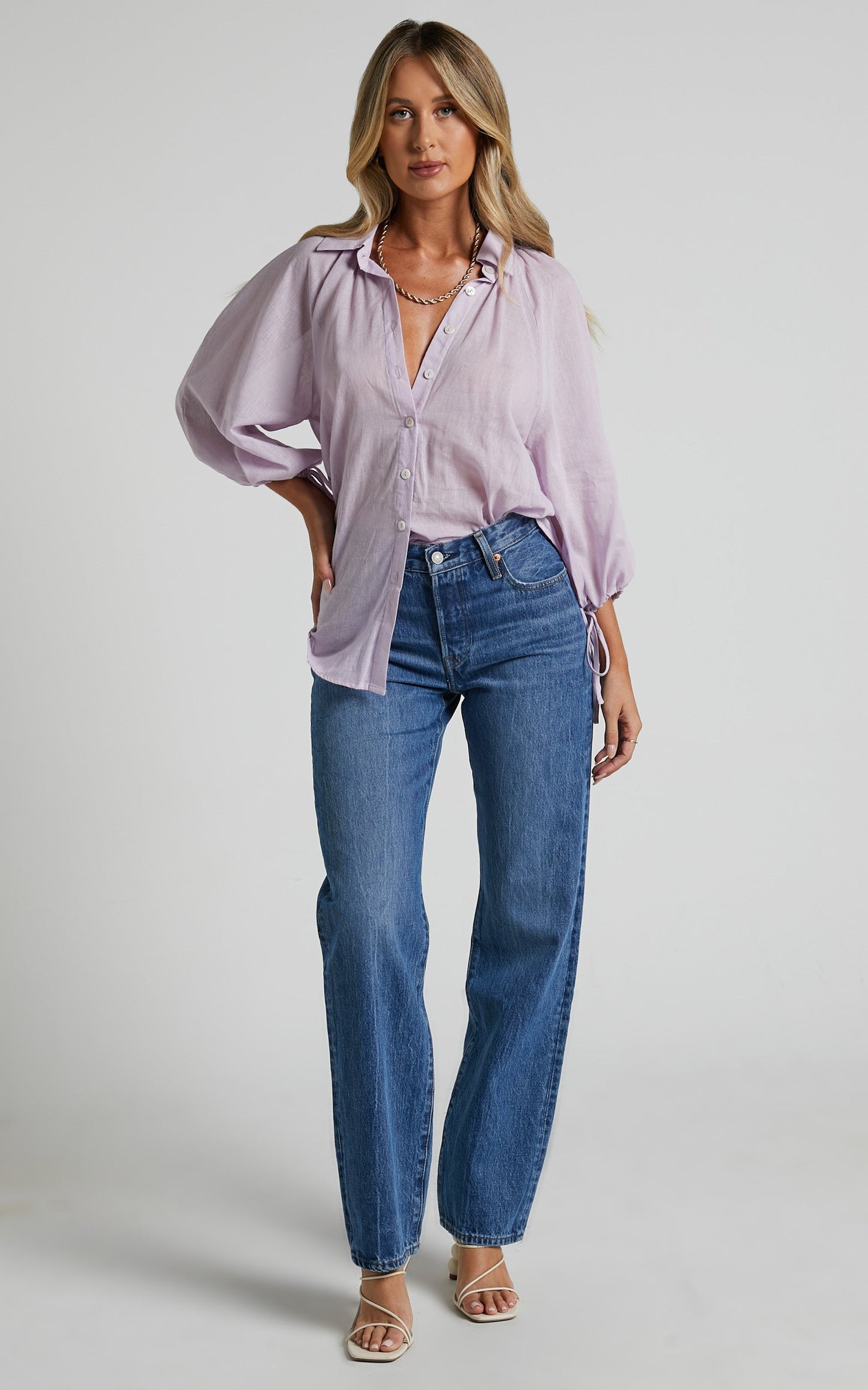 Roselle Blouse - Raglan Sleeve Blouse in Lilac