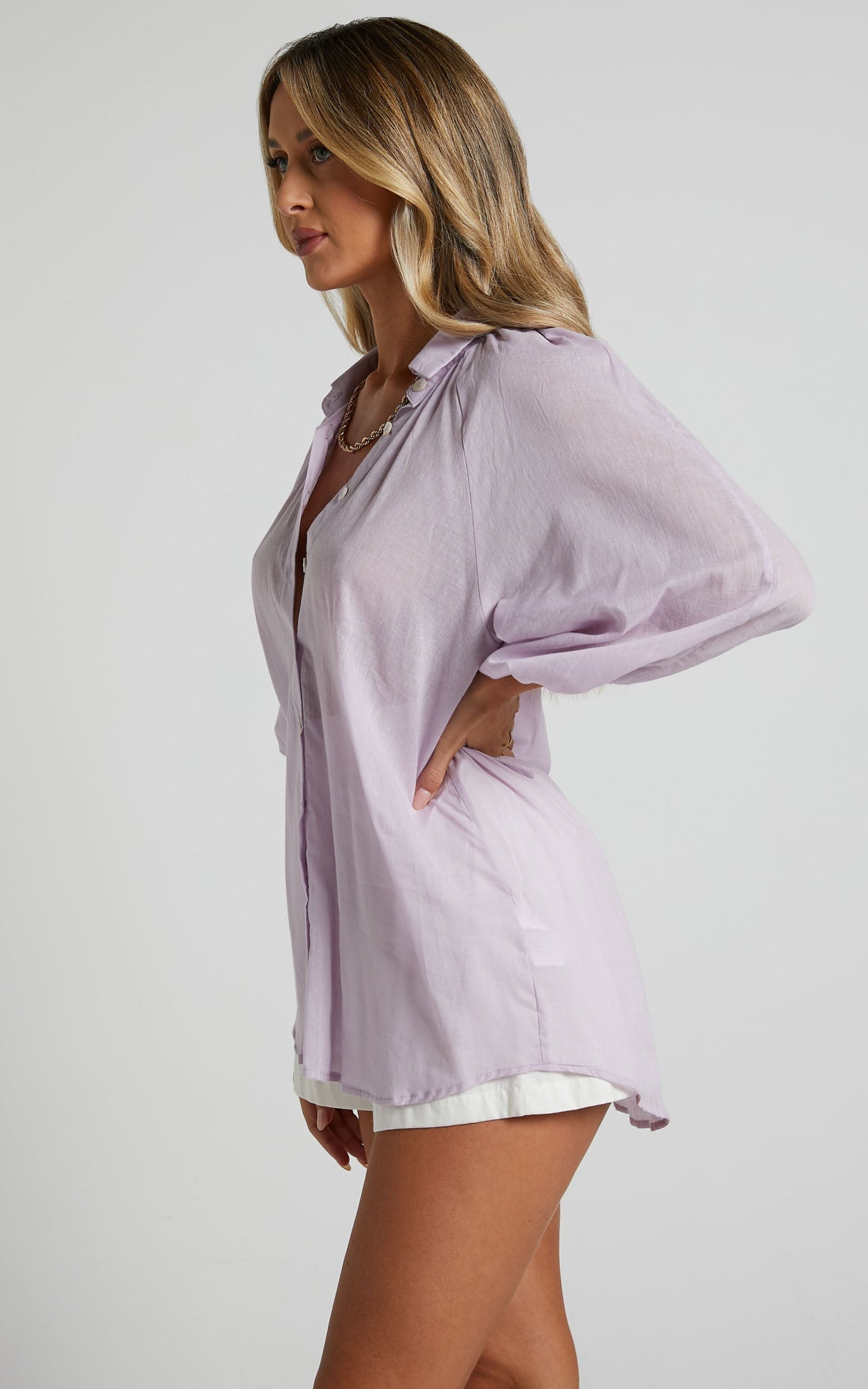 Roselle Blouse - Raglan Sleeve Blouse in Lilac