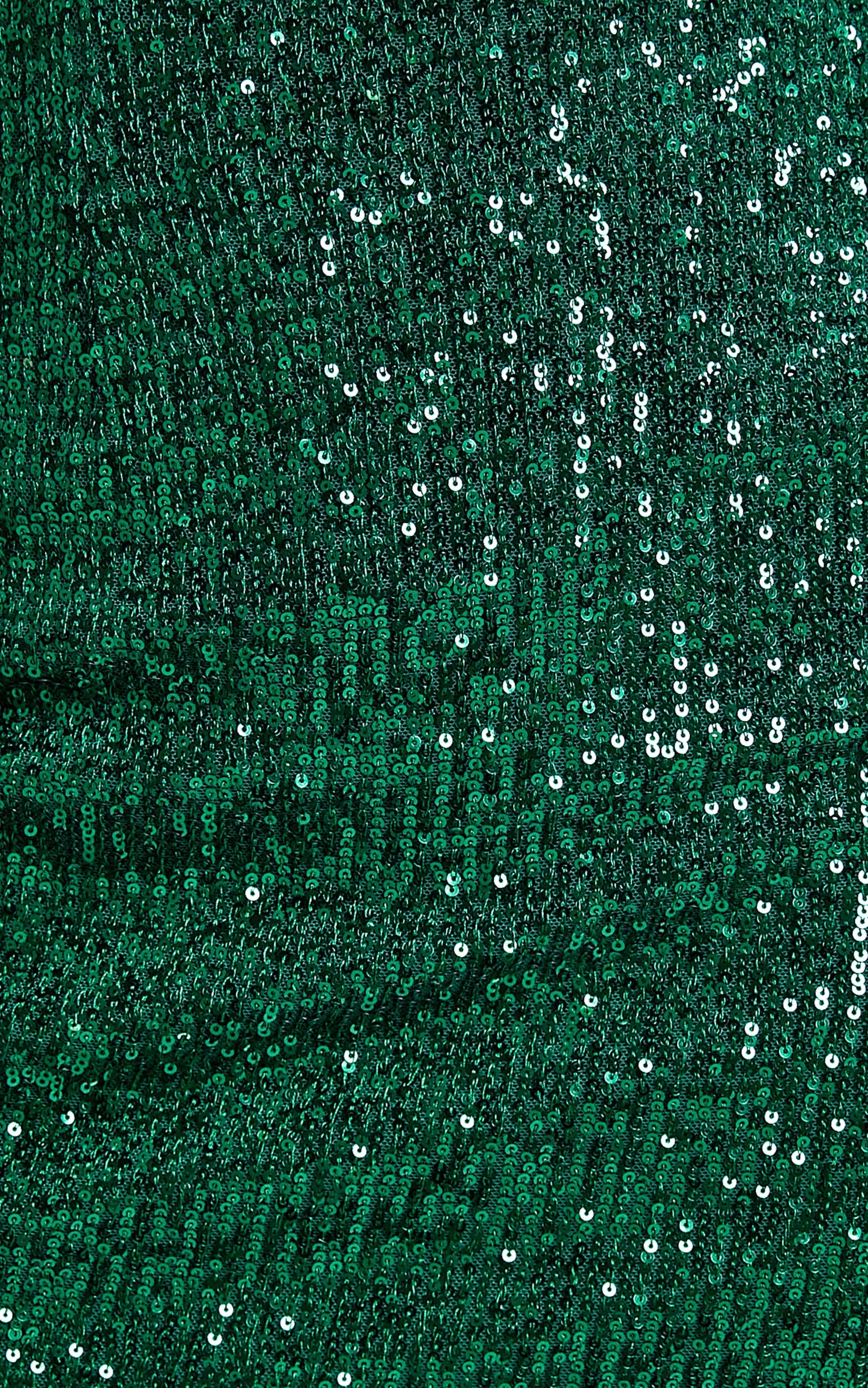 Roxanne Top - Flared Sleeve Crop Top in Emerald Sequin