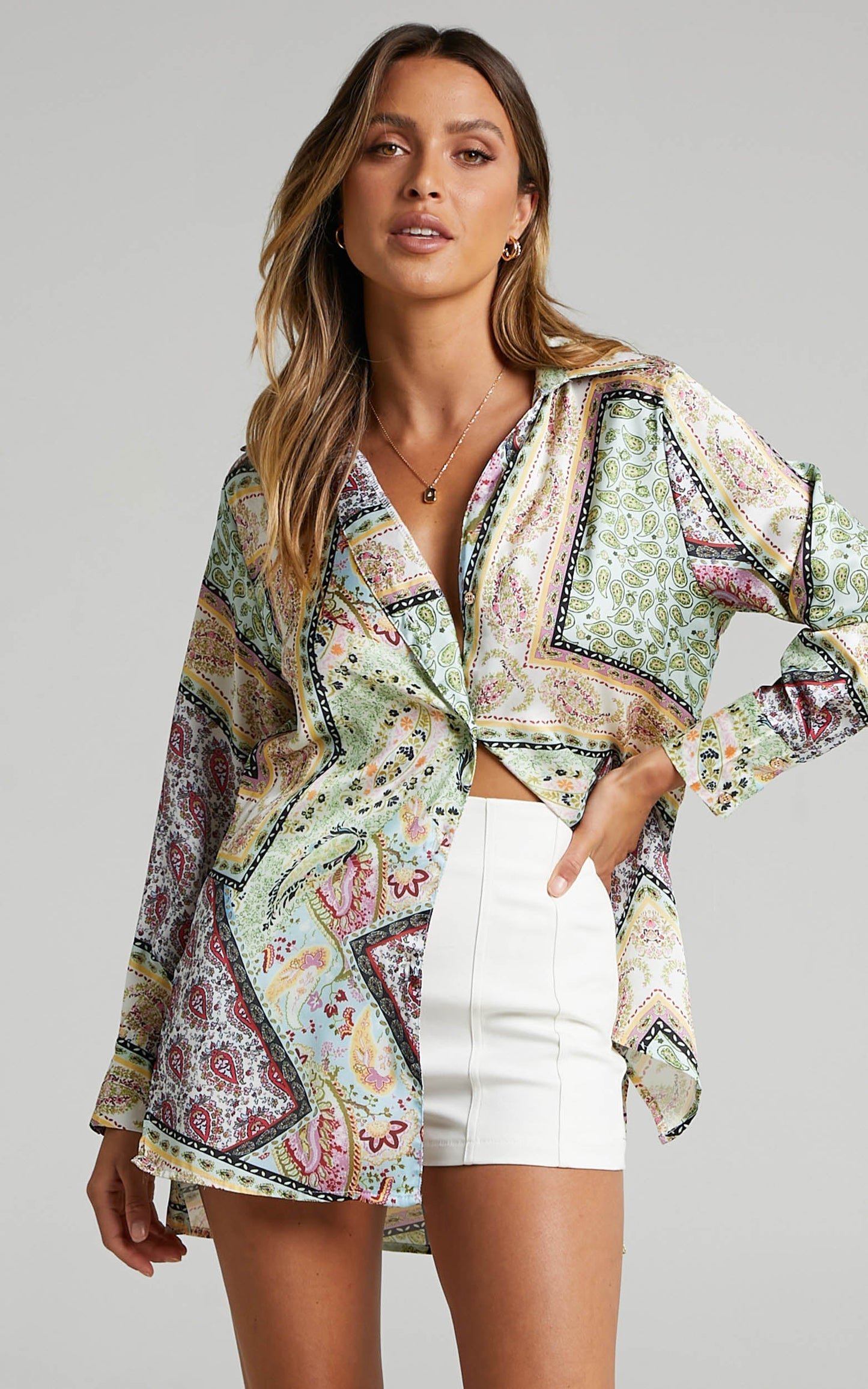 Roxine Long Sleeve Top in Paisley Print