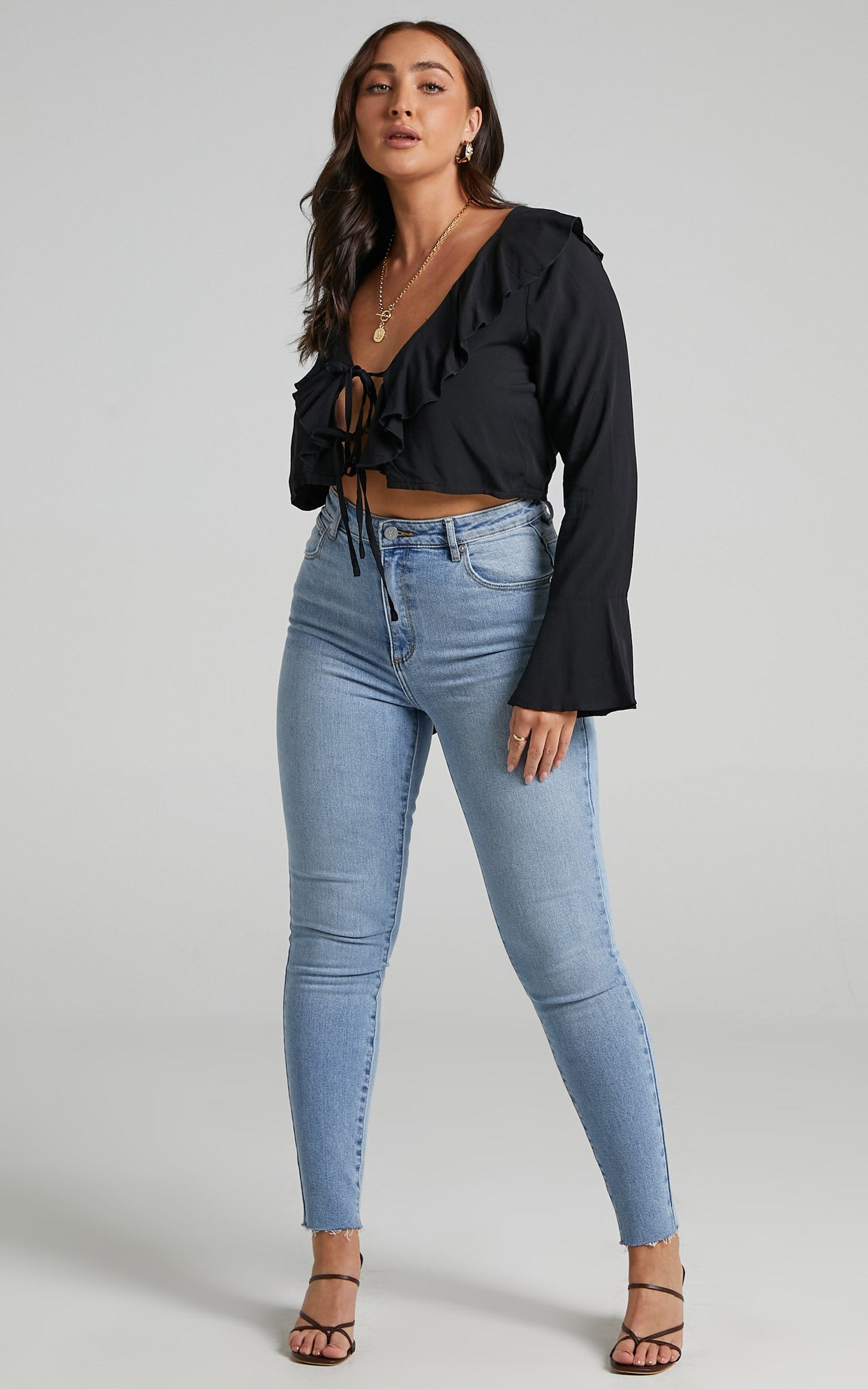 Rumina Top - Long Sleeve Top in Black