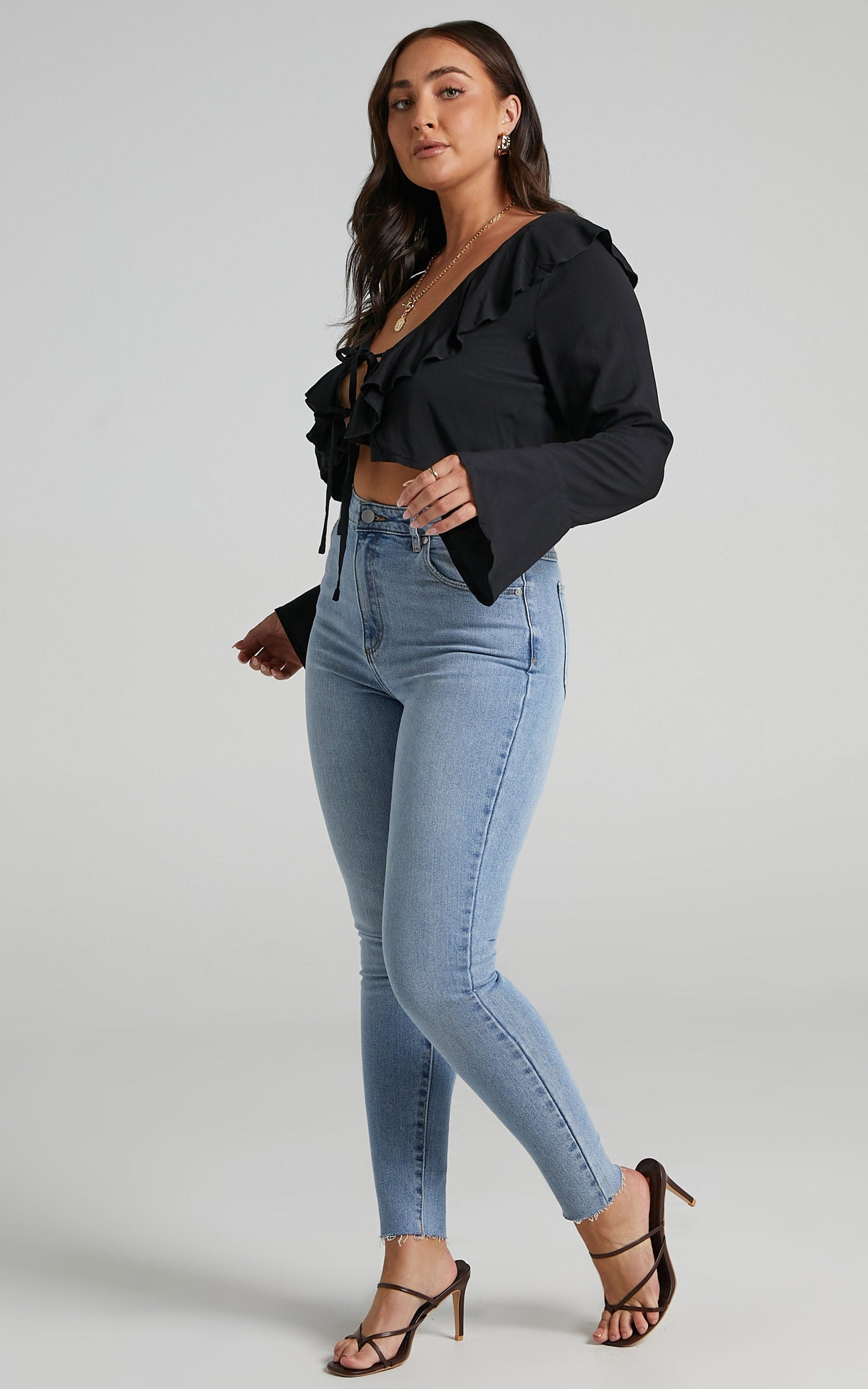 Rumina Top - Long Sleeve Top in Black