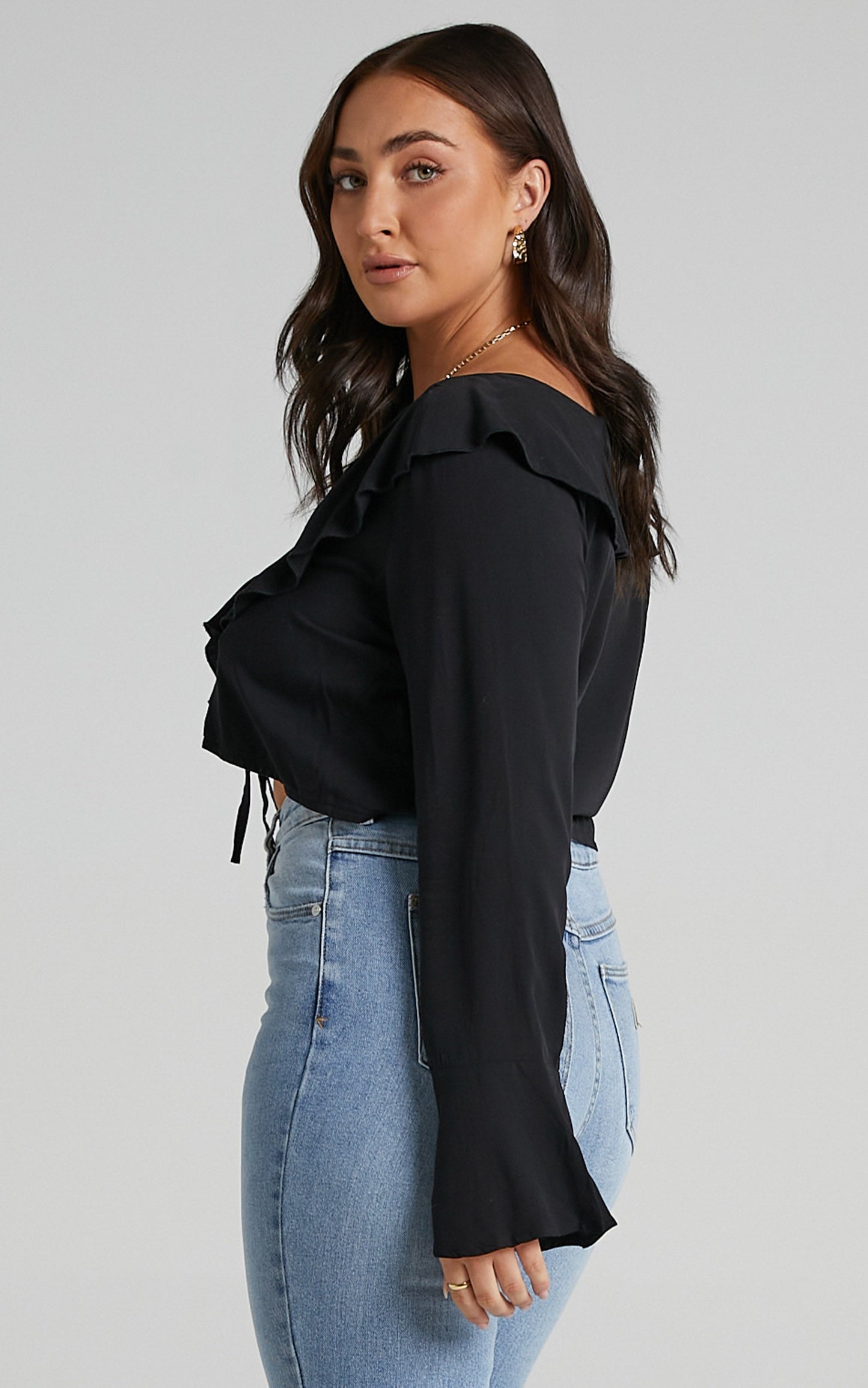Rumina Top - Long Sleeve Top in Black