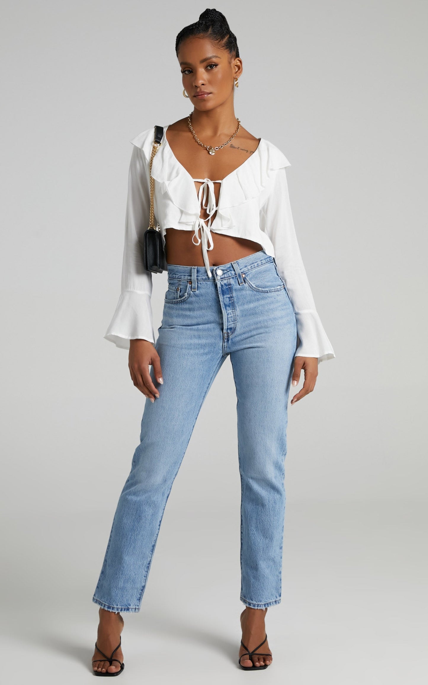 Rumina Top - Long Sleeve Top in White