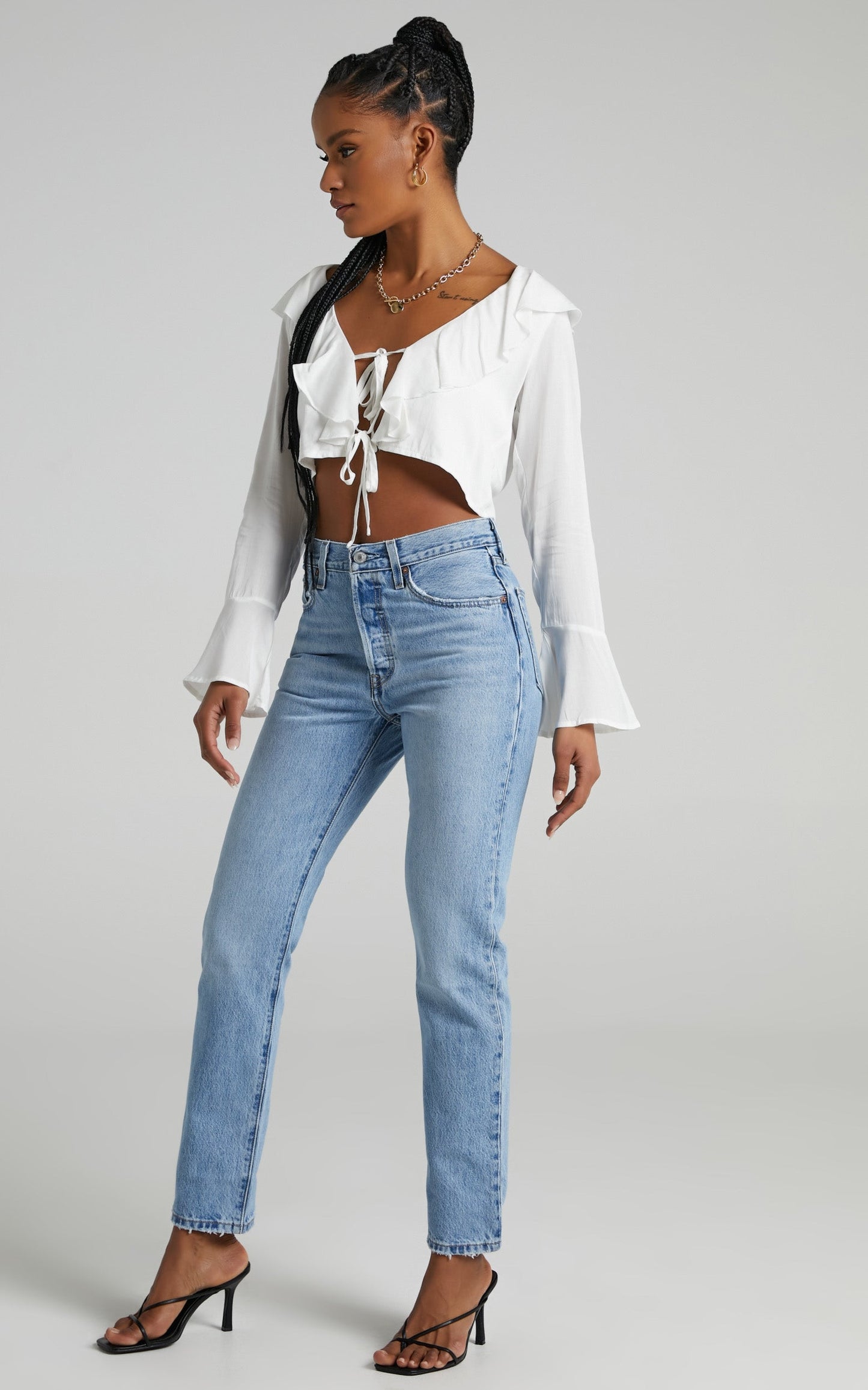 Rumina Top - Long Sleeve Top in White