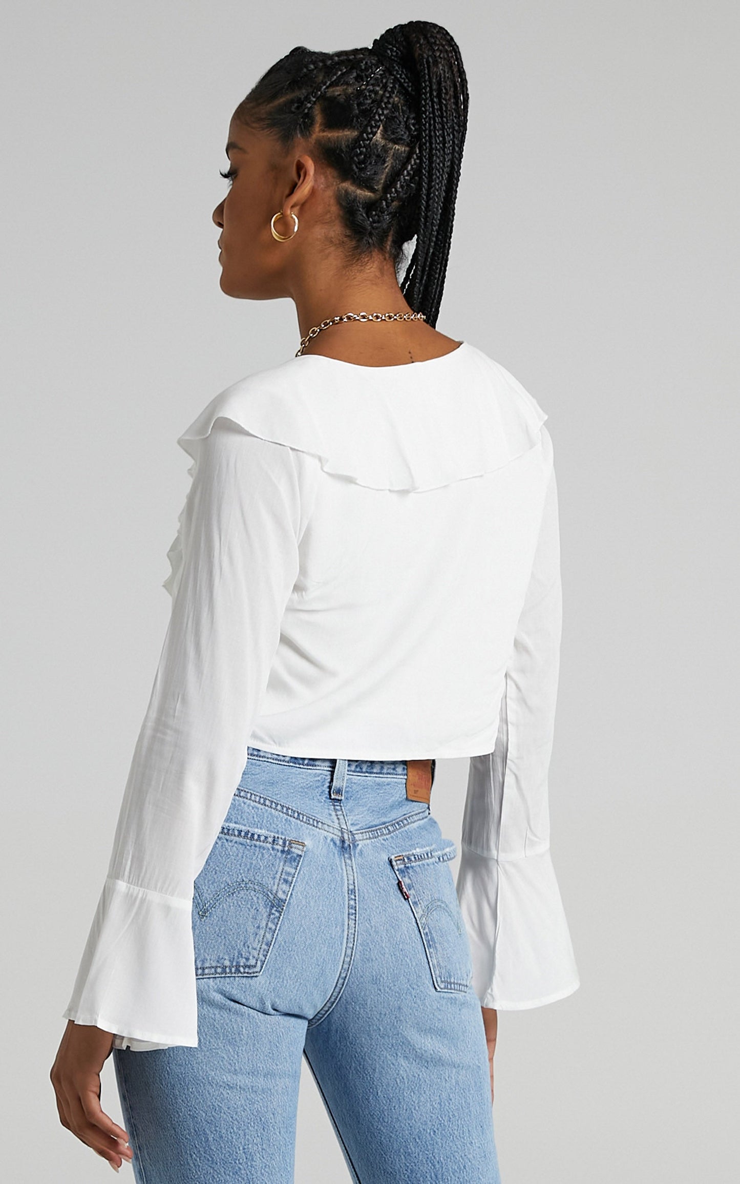 Rumina Top - Long Sleeve Top in White