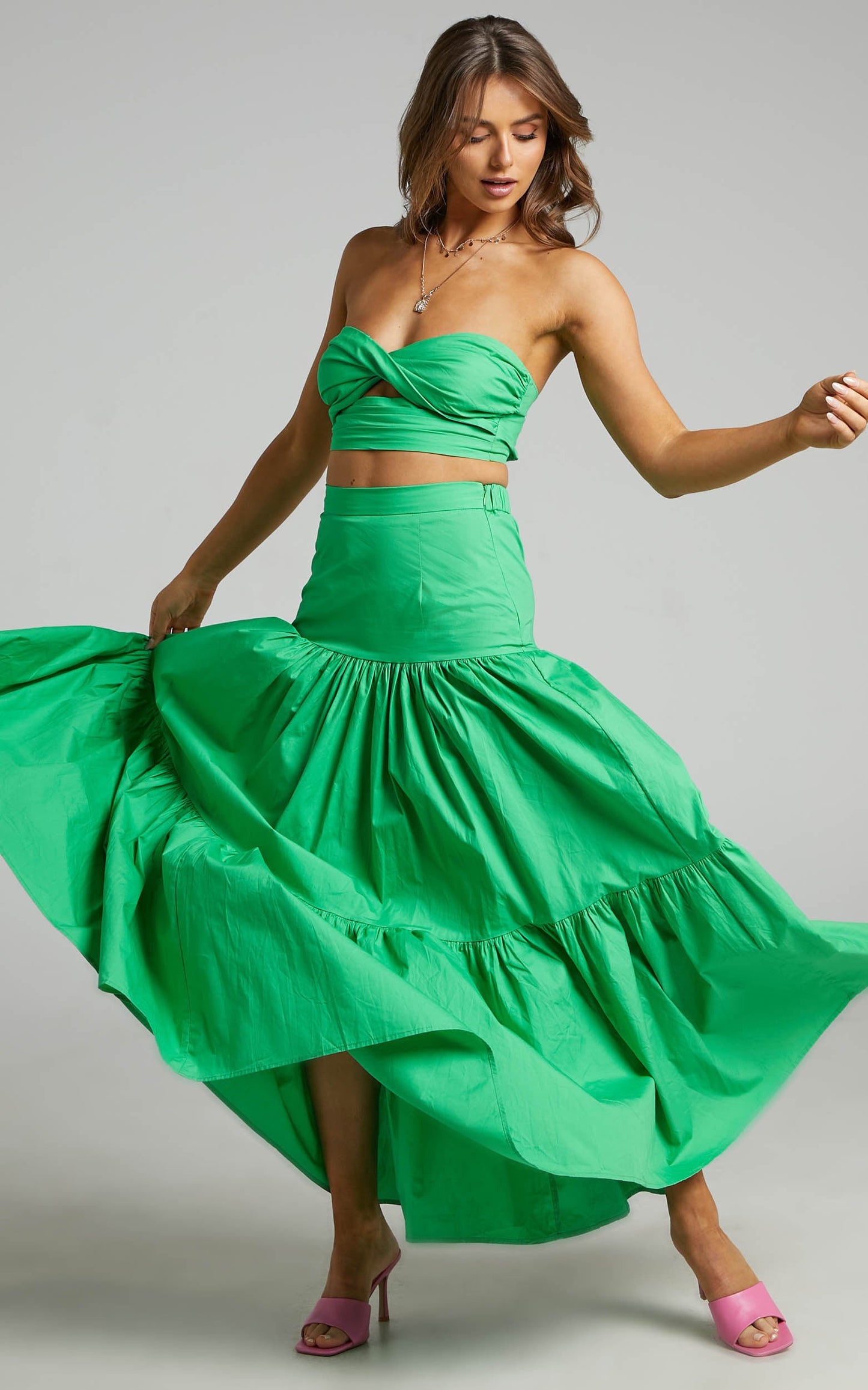 Runaway The Label - Ayla Midi Skirt in Green