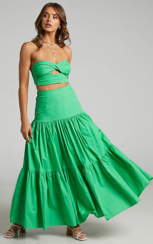 Runaway The Label - Ayla Midi Skirt in Green