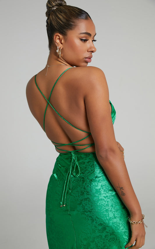 Runaway The Label - Electra Slip Dress in Green