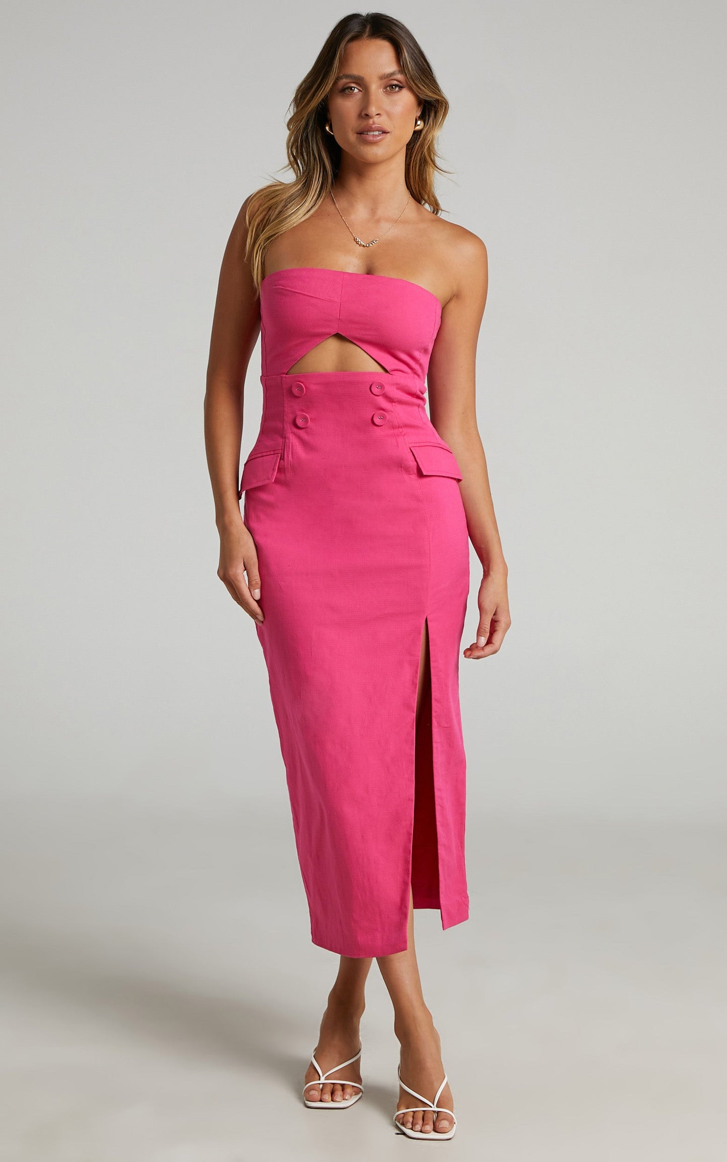 Seven Wonders - Polincia Midi Dress in Fuchsia