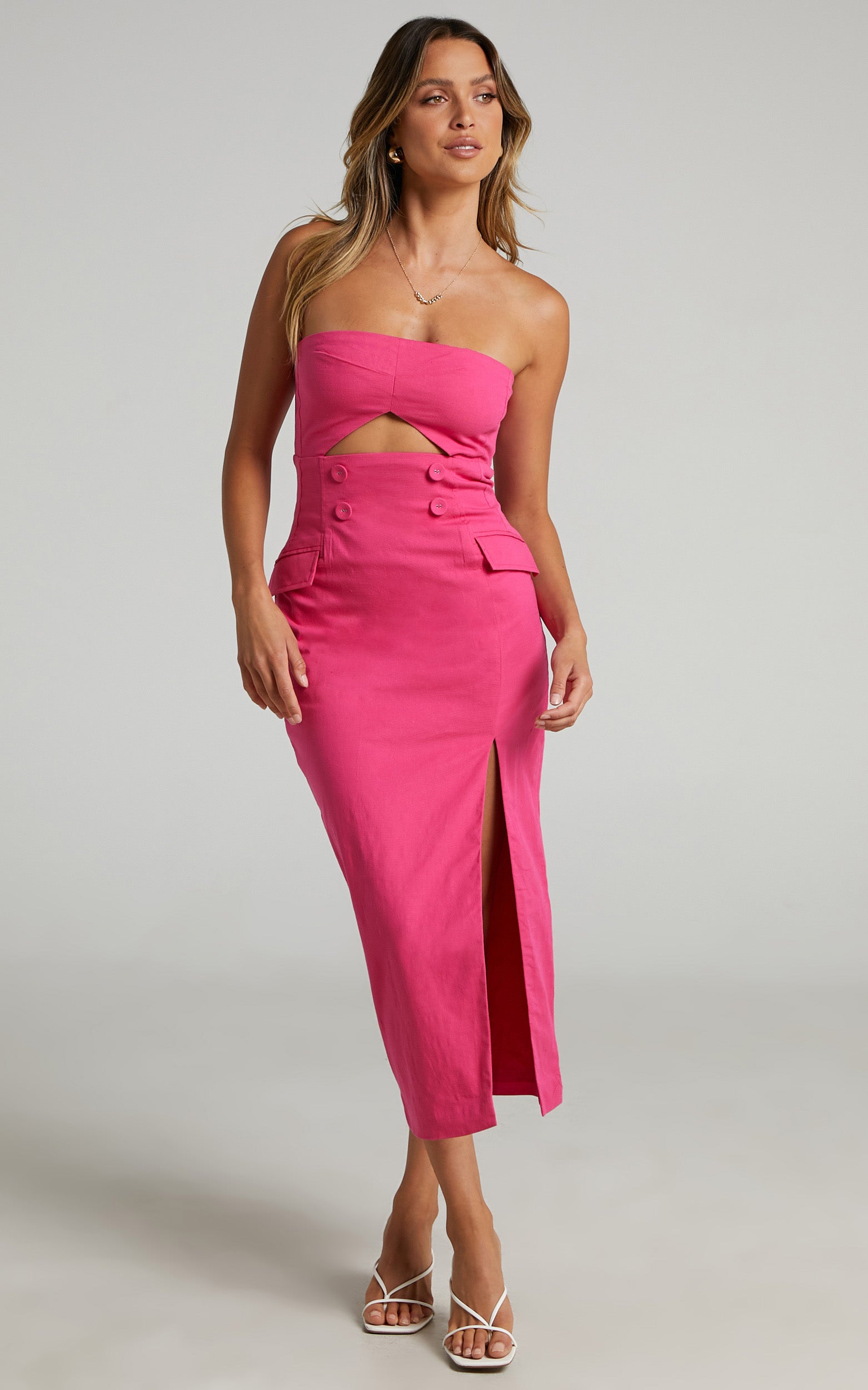 Seven Wonders - Polincia Midi Dress in Fuchsia