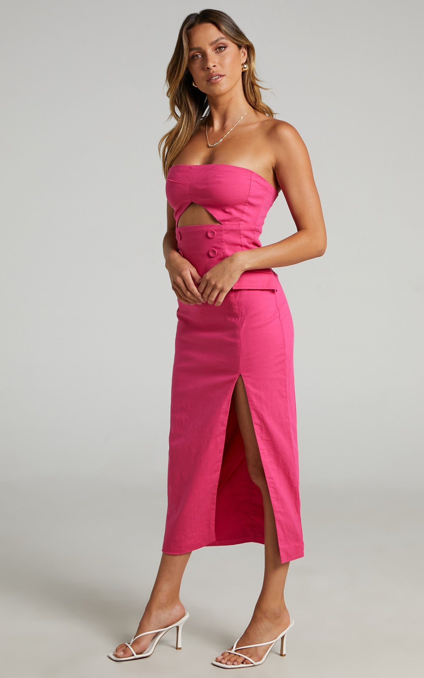Seven Wonders - Polincia Midi Dress in Fuchsia