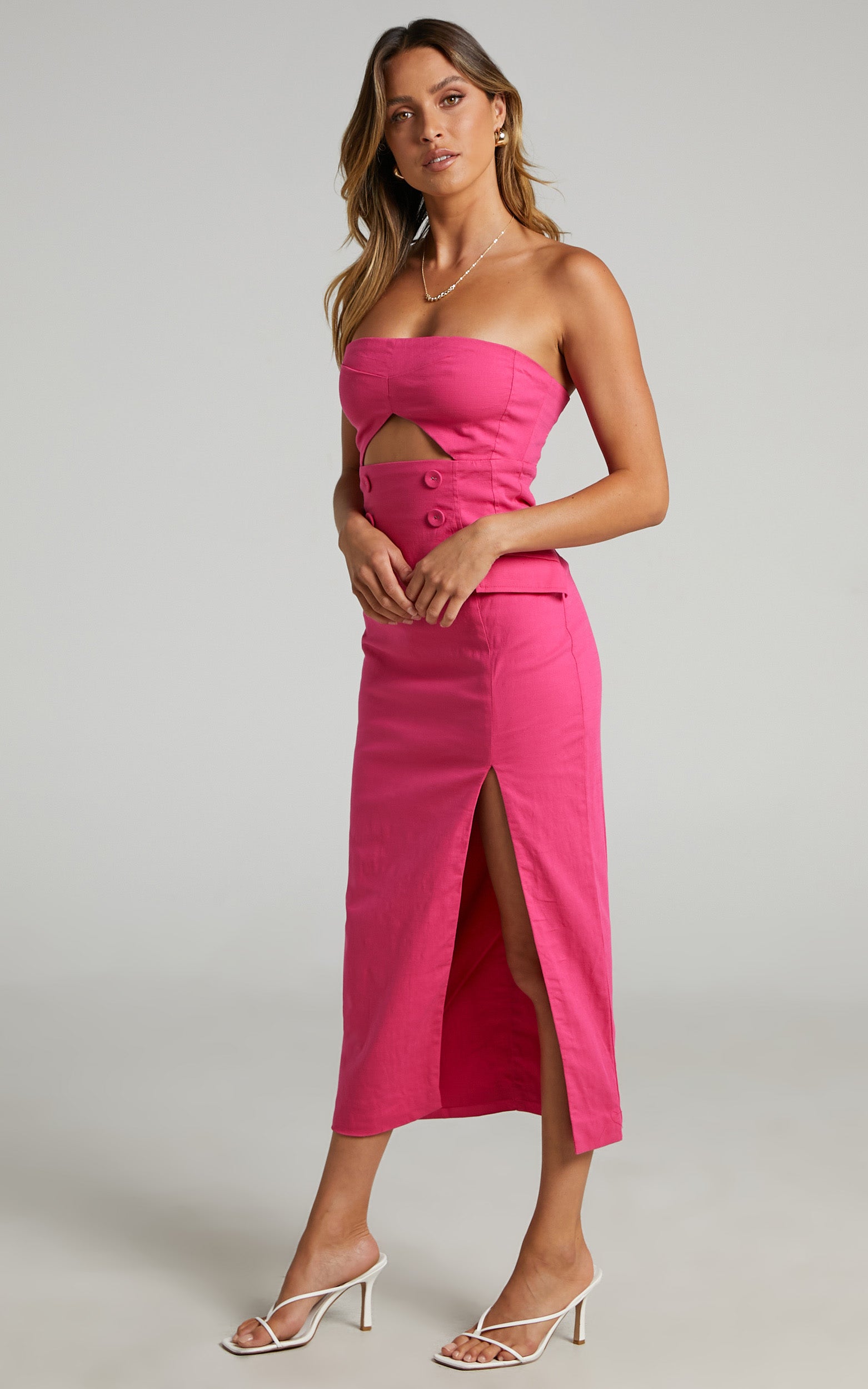 Seven Wonders - Polincia Midi Dress in Fuchsia