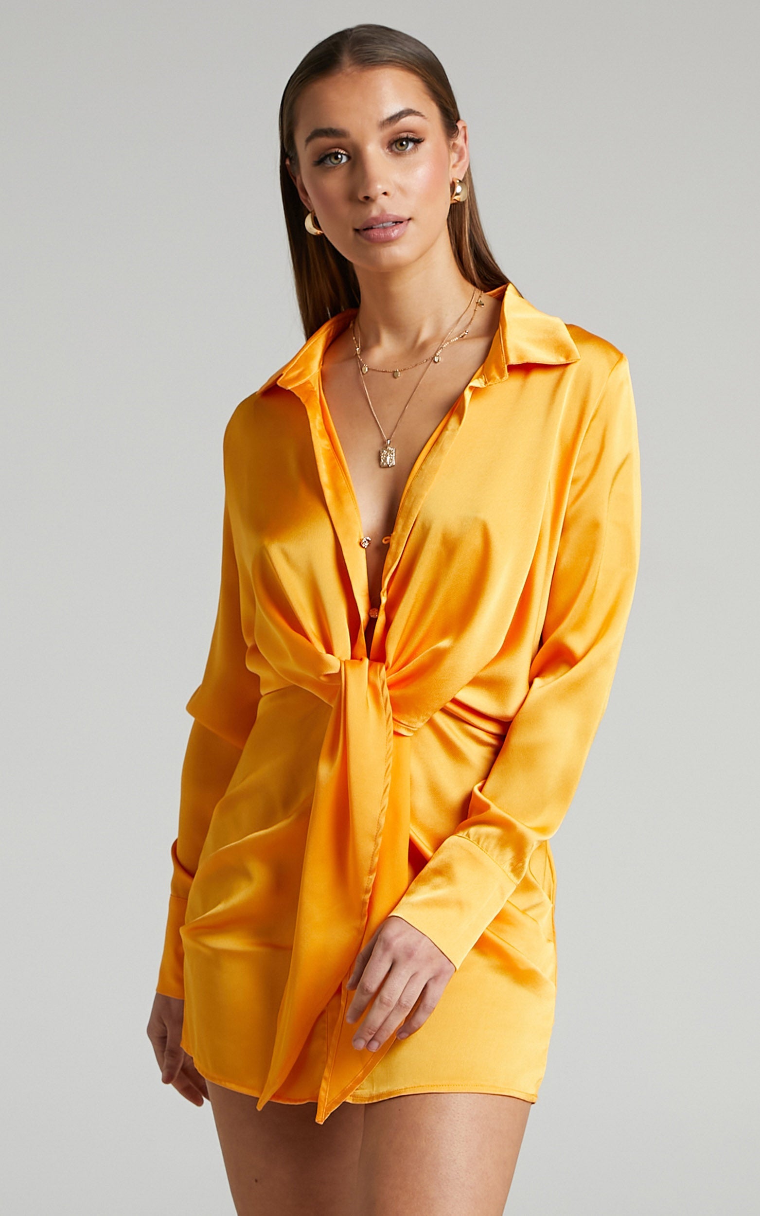 Runaway The Label - Ruby Shirt Dress in Mango