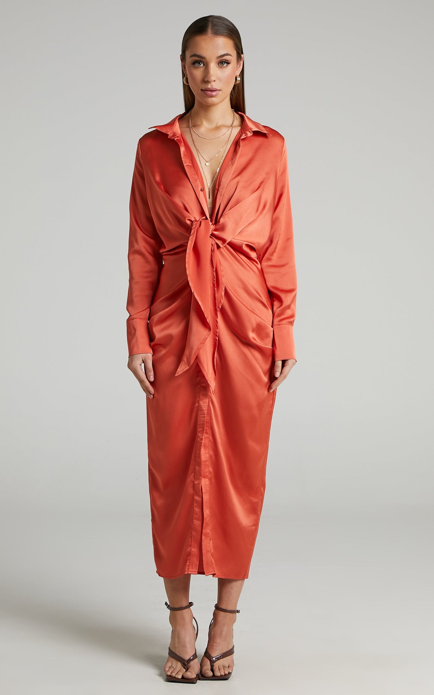 Runaway The Label - Skylar Shirt Dress in Amber